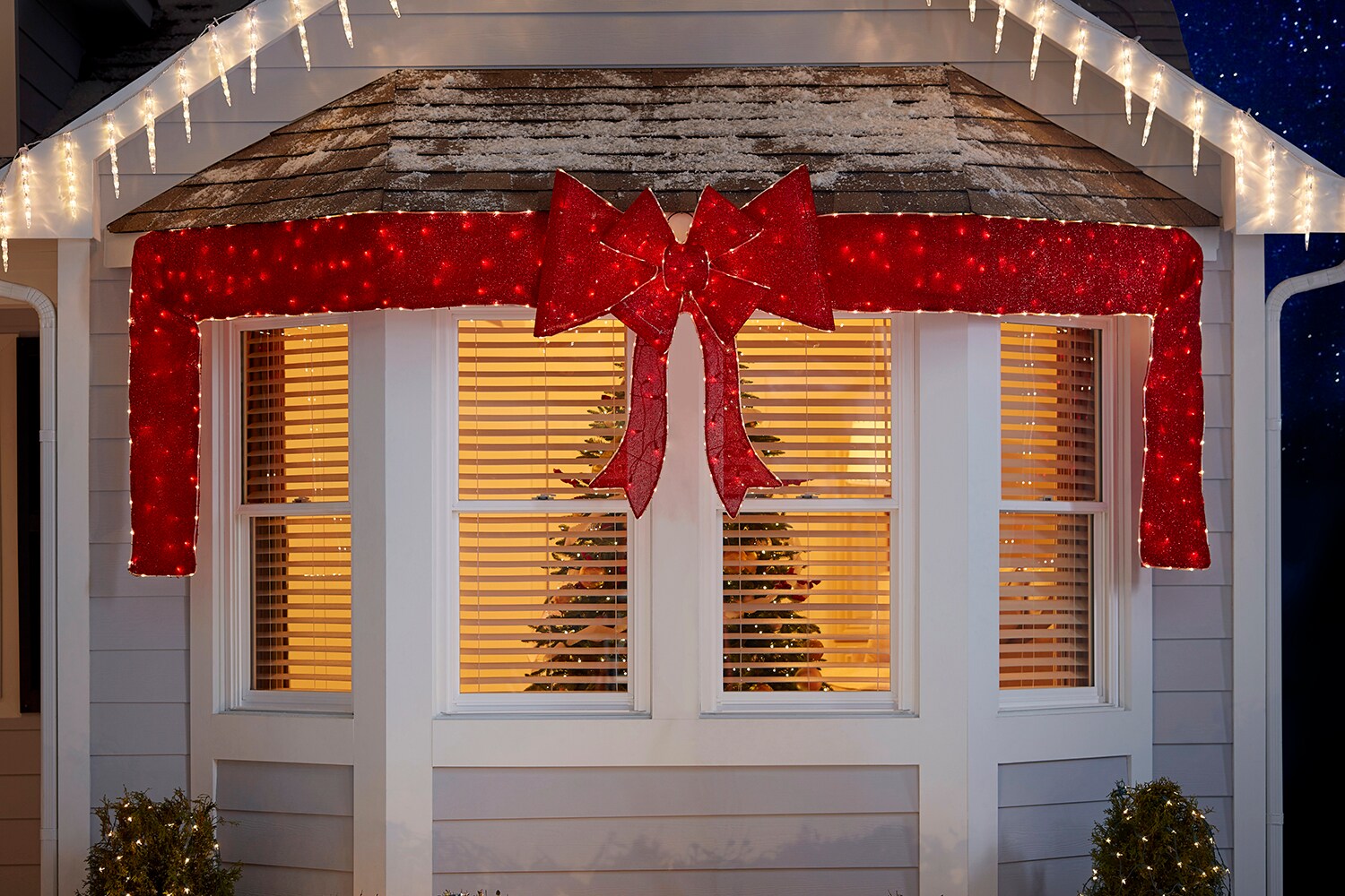 Holiday Living 42-in Bow Hanging Decoration with Red LED Lights at