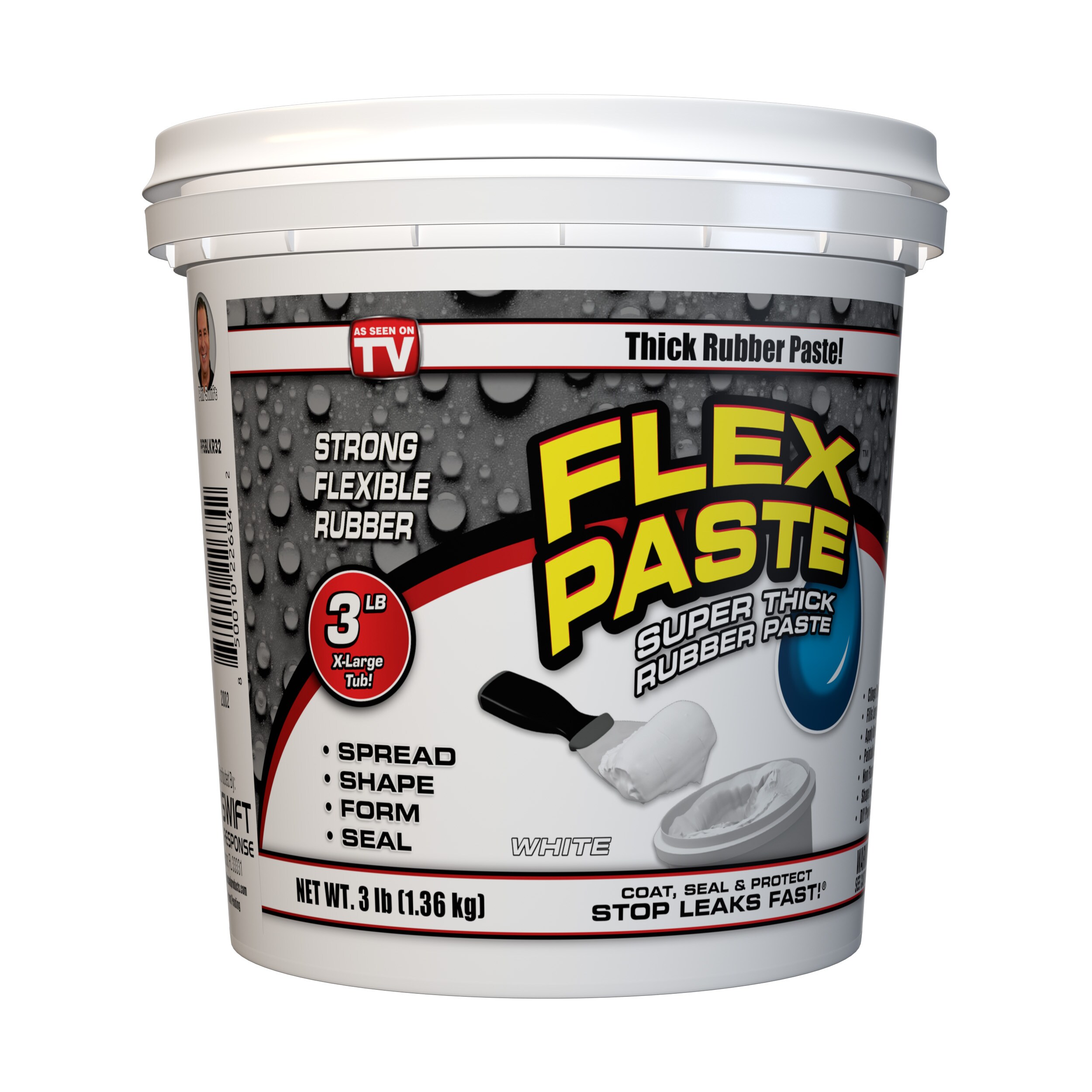Flex Seal FLEX PASTE STOP FLOODS FAST PFSWHTR32 Adhesive Putty, White, 3 lb  Tub