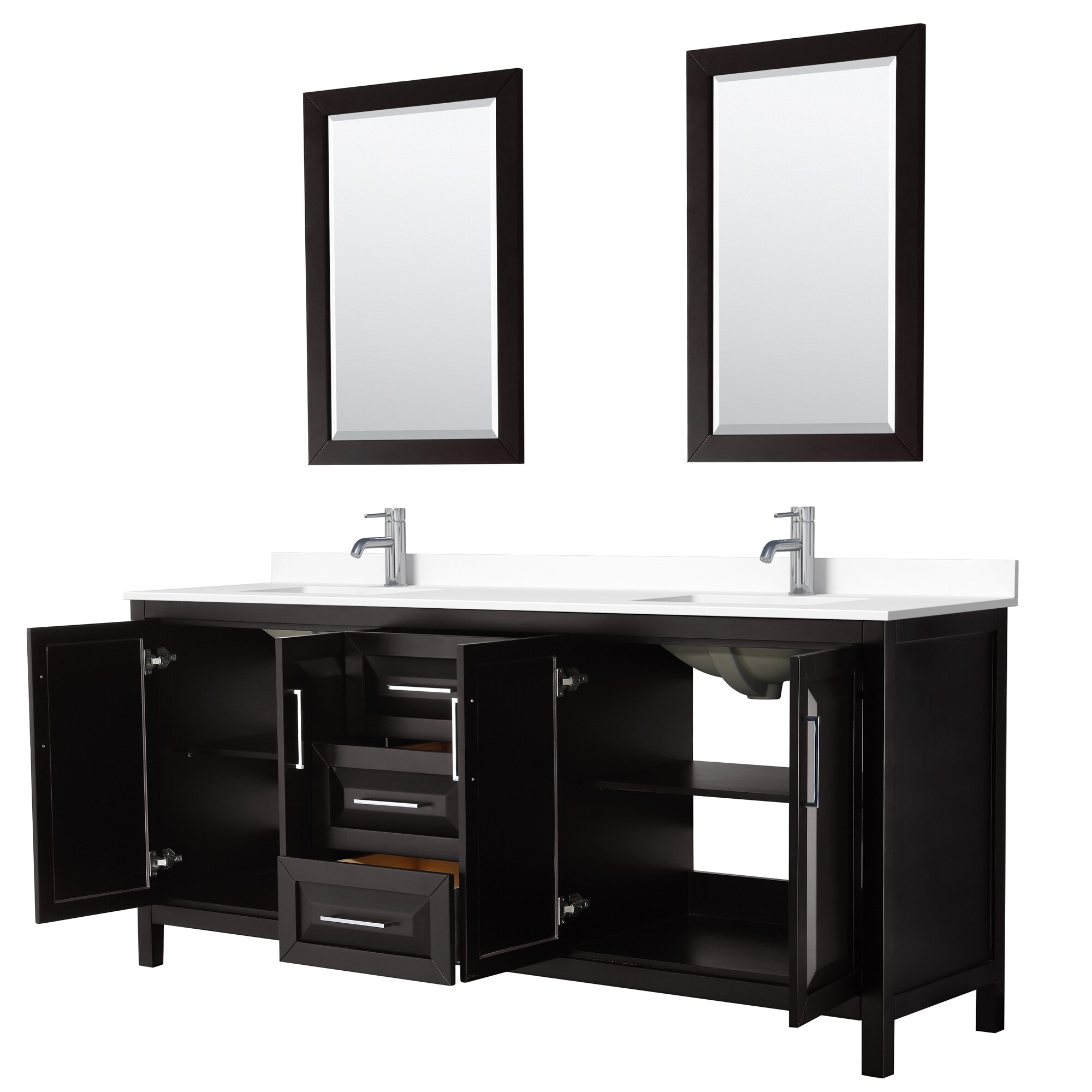 Wyndham Collection WCV252580DDEWCUNSM24 Bath-Vanity-Combo - View #2