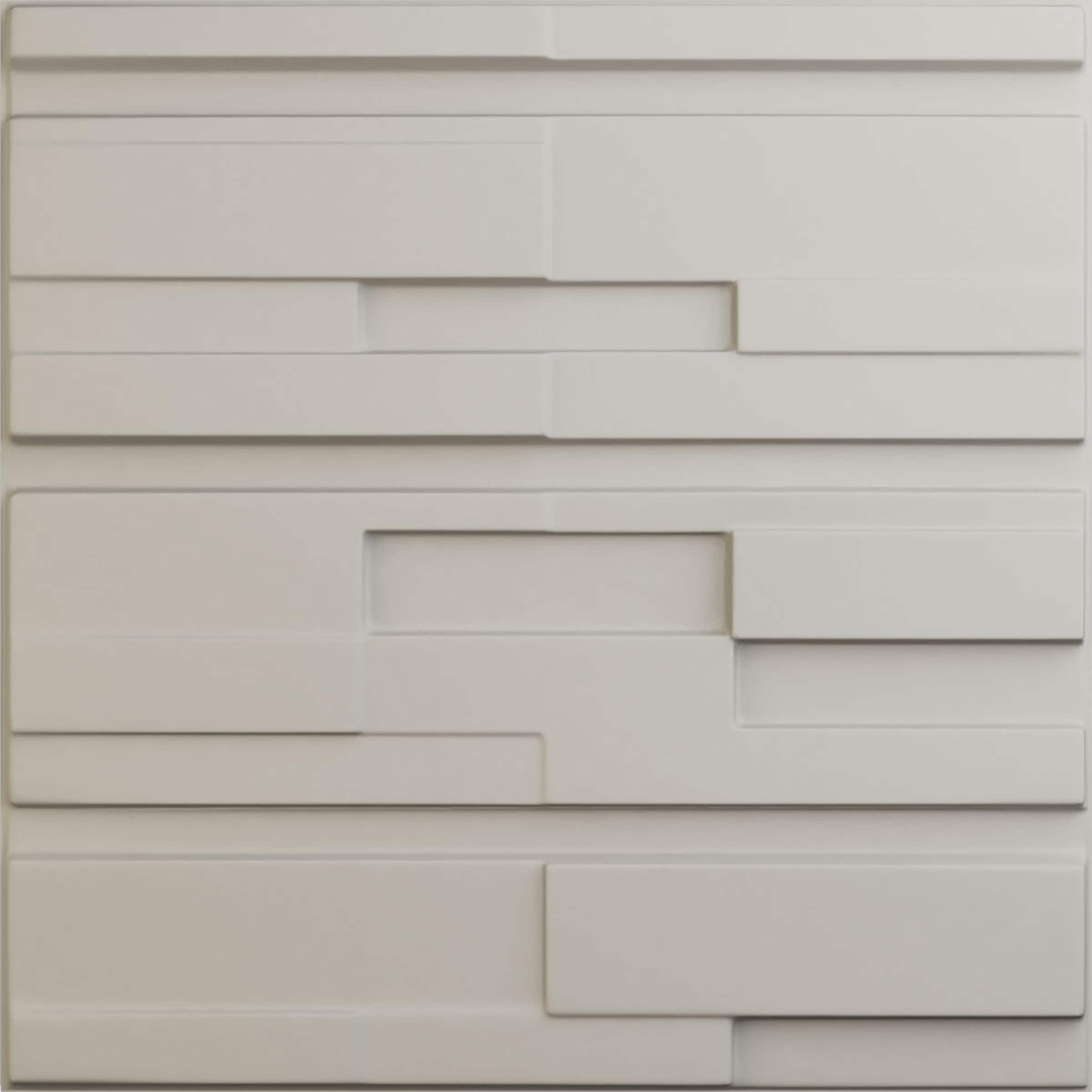 Ekena Millwork WP20X20OBGBW 19-5/8-in x 19-5/8-in Embossed Paintable/Stainable White PVC Wall Panel (