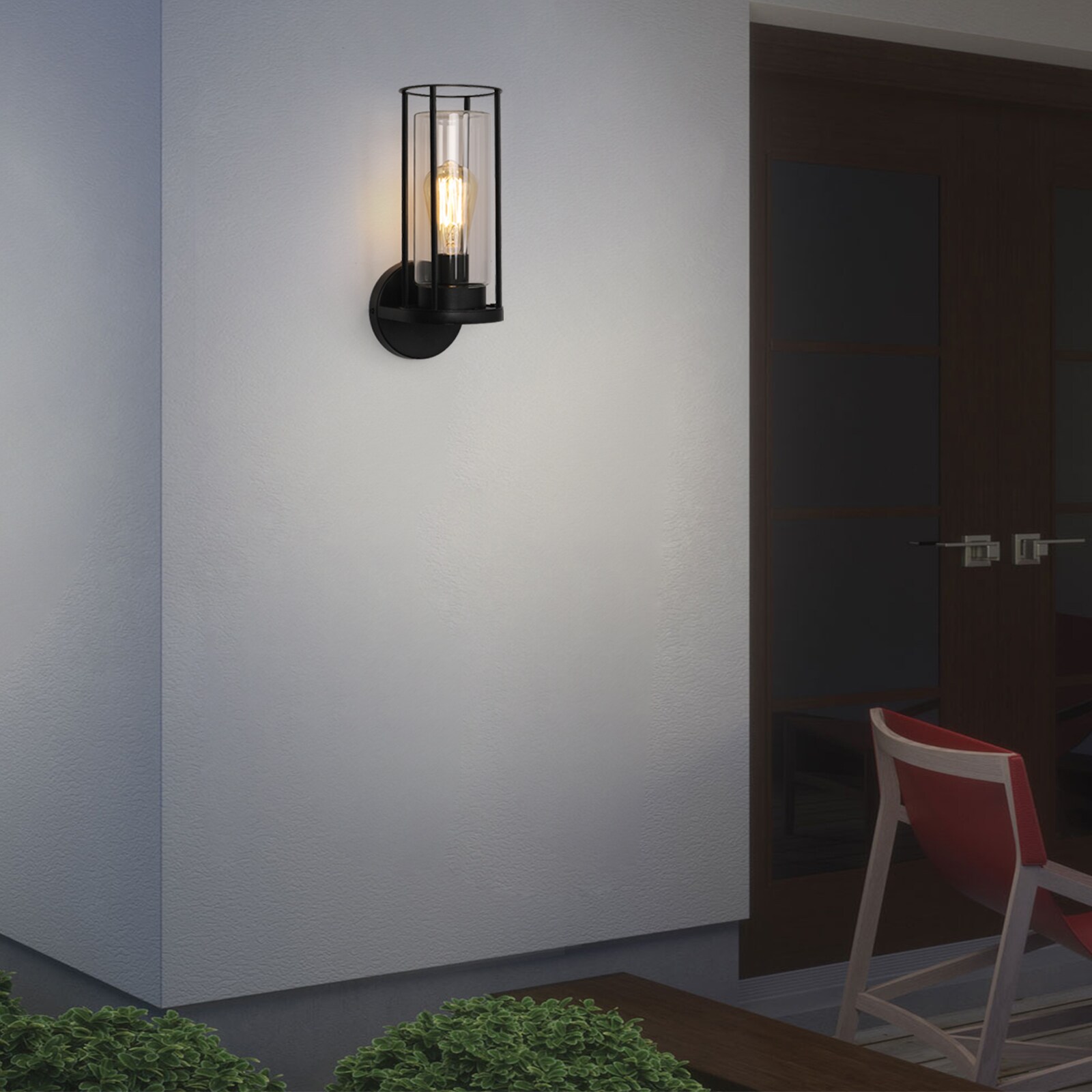 LamQee 1-Light 12.6-in H Matte Black LED Outdoor Wall Light in the ...