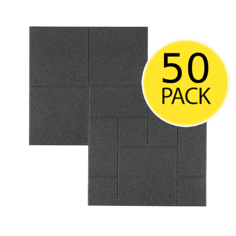 Rubberific DCPV24DG50 24-Inches L x 24-Inches W x 0.62-Inches H Square Gray Rubber Paver Multi-pack