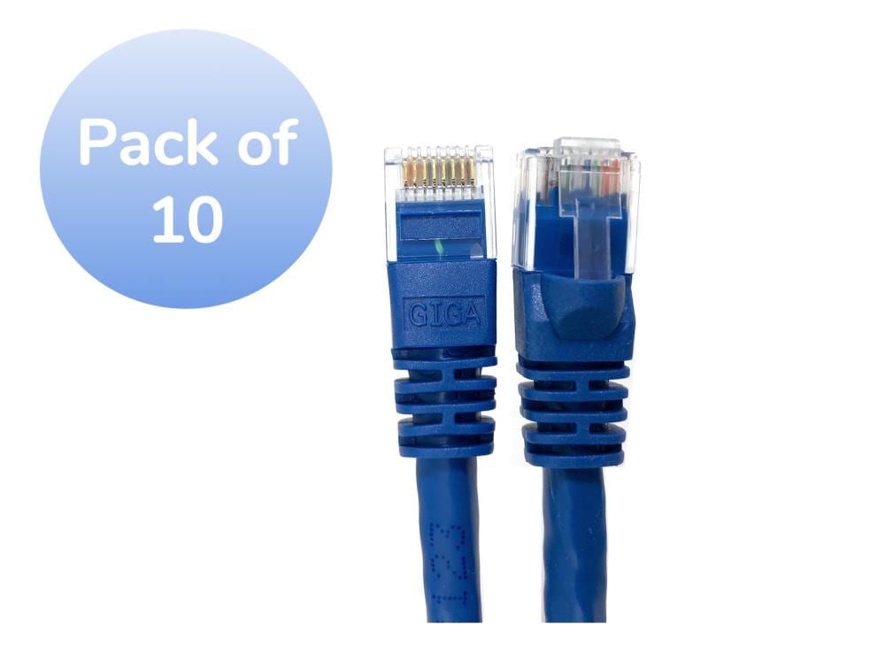 Micro Connectors 10-Pack 7-ft Blue Cat 6 Ethernet Cables, 24AWG, PVC  Jacket, UL Safety Listed, Commercial Grade in the Ethernet Cables  department at