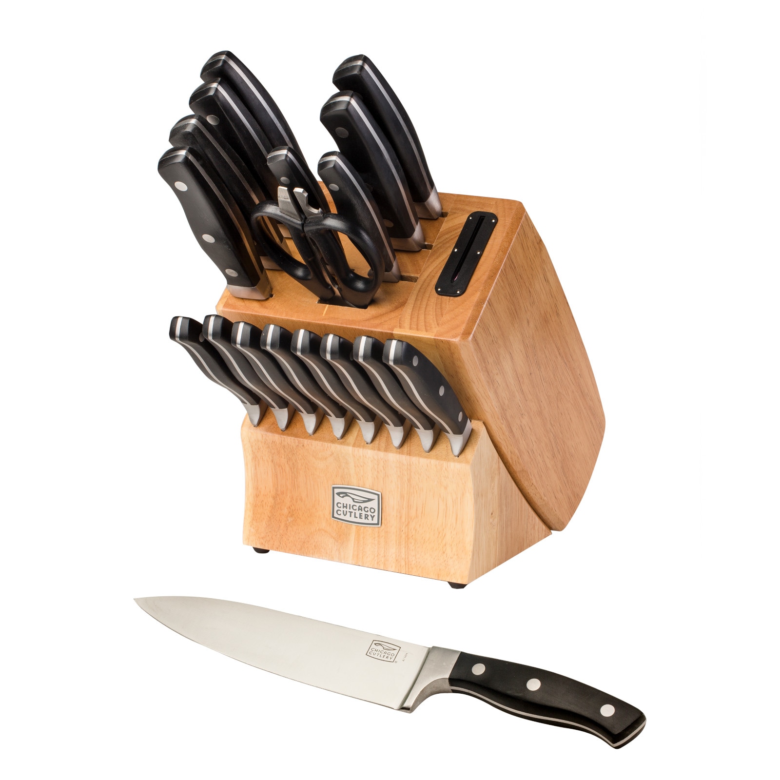 Chicago Cutlery Elston 16-Piece Kitchen Knife Set with Wood Block