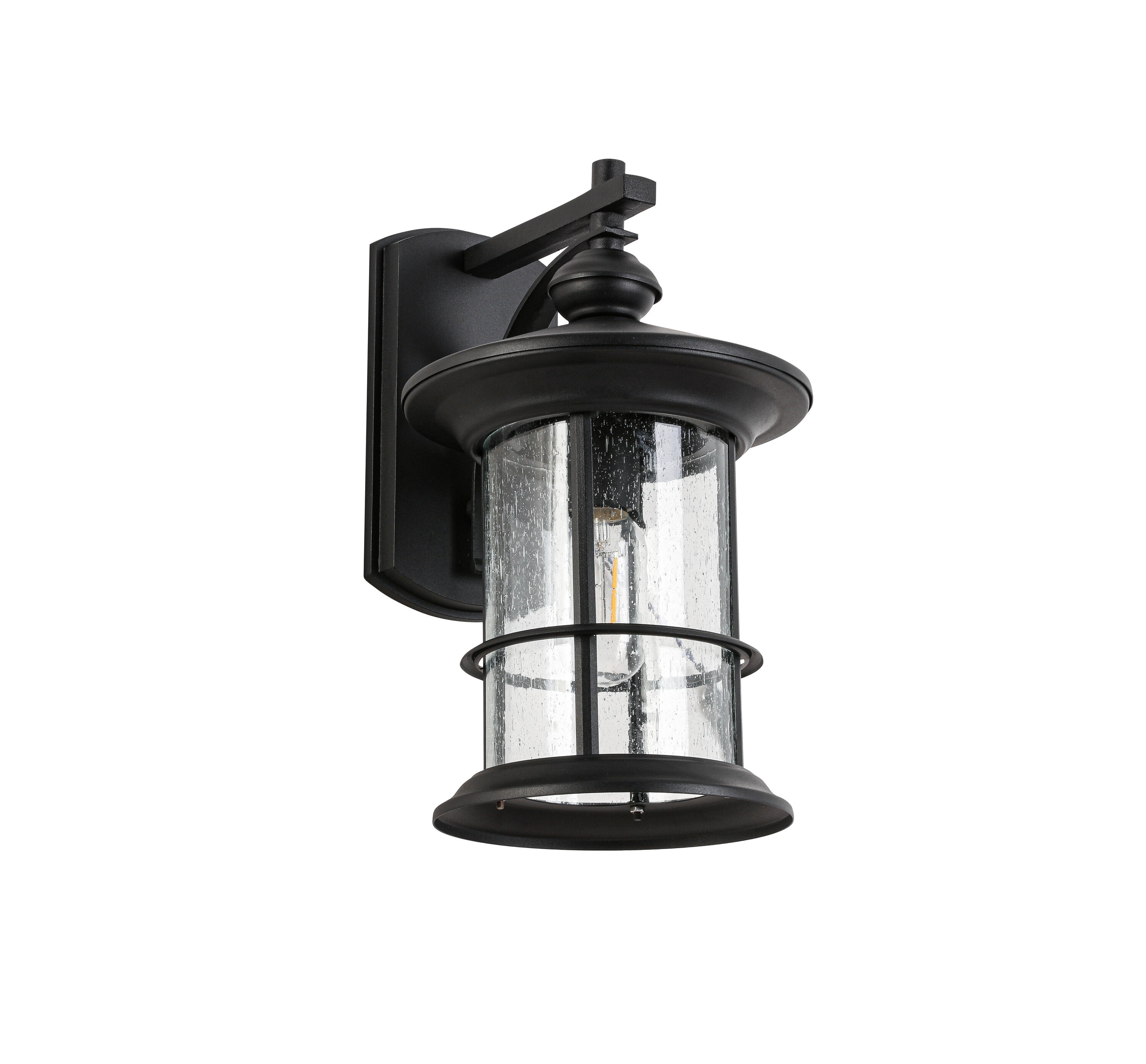 Flynama WF001-XDD-016 Outdoor Wall Light 1 -Light 12.5-in H Black Hardwired Outdoor Wall Light