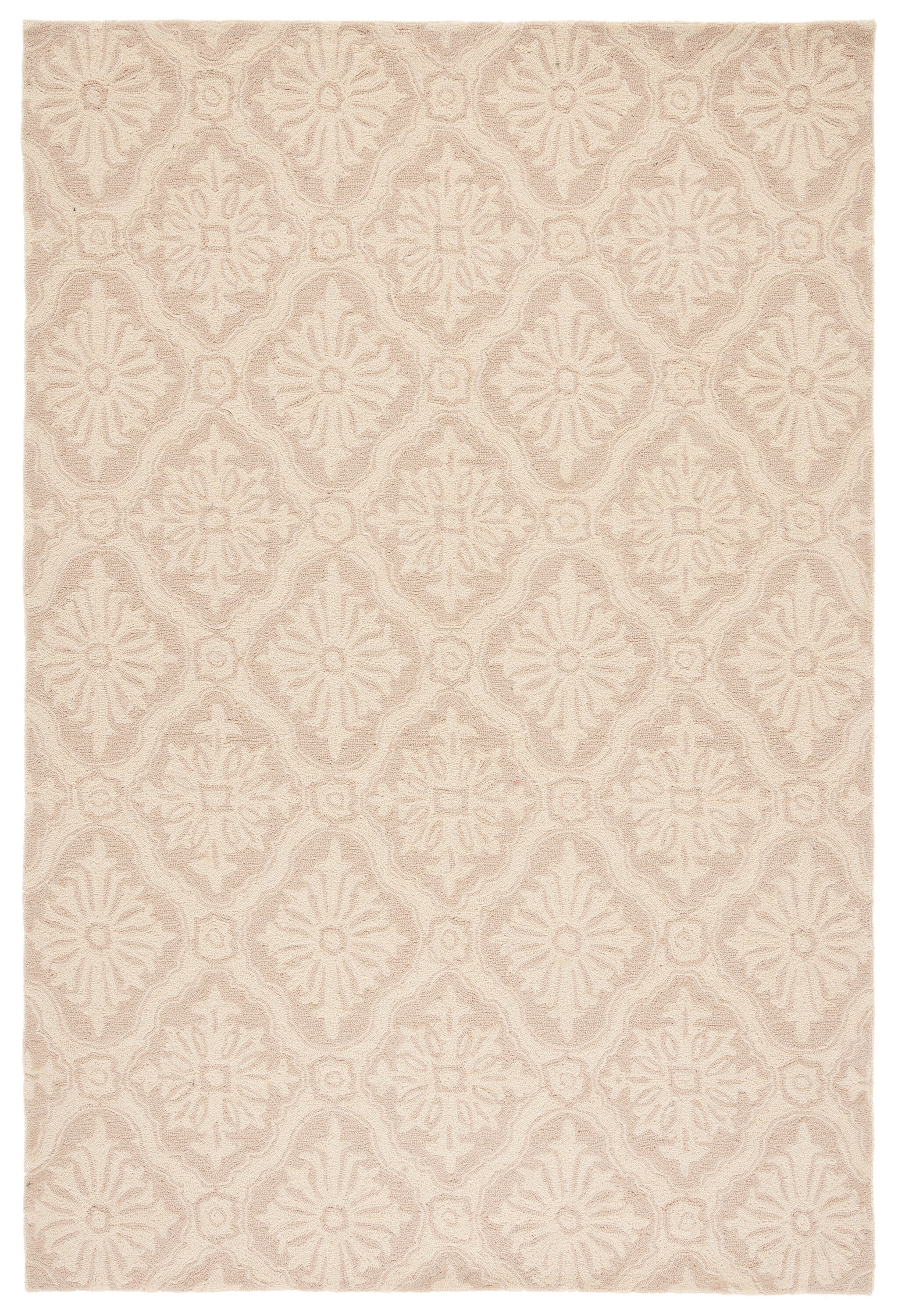 Creme Classic Elegance 4' x 6' Hand-Knotted Easy Care Rug