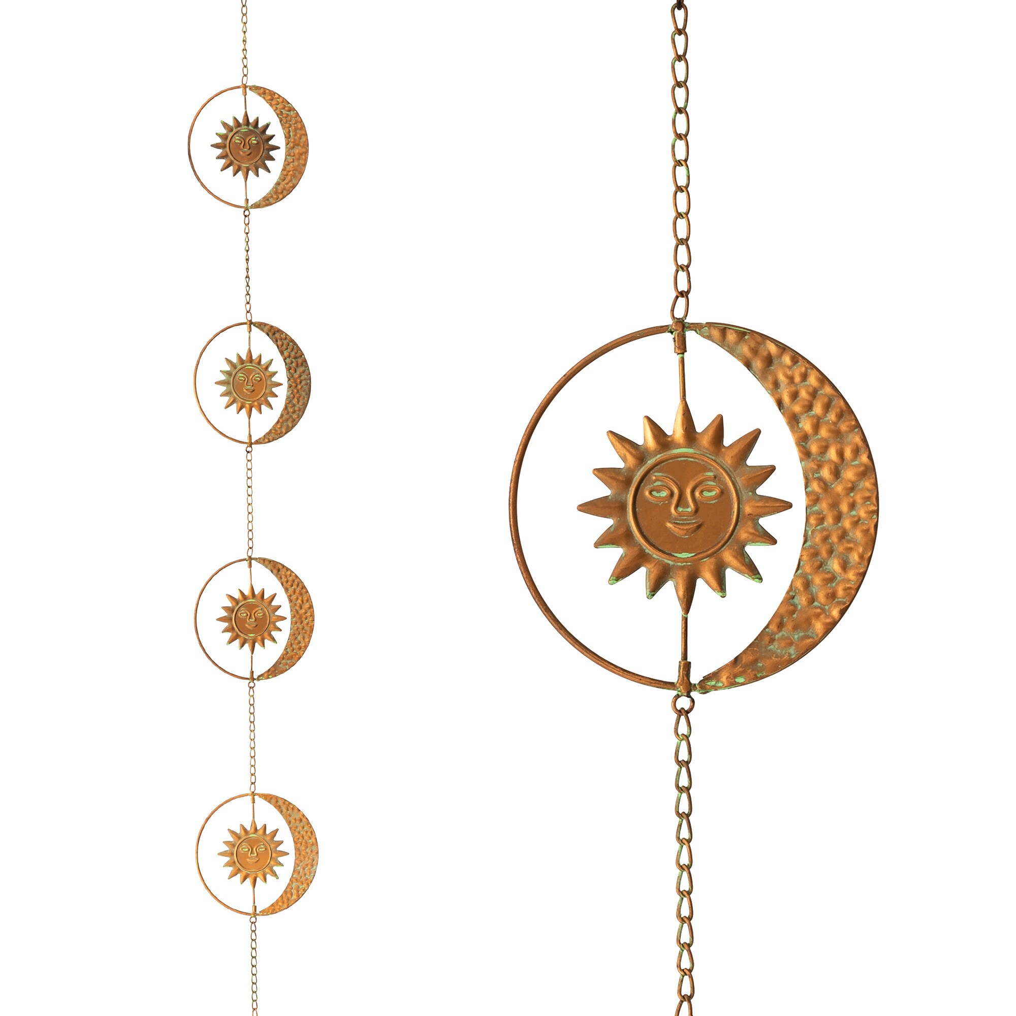 Glitzhome 2037800004 8.5-Feet Copper Single link Rain Chains