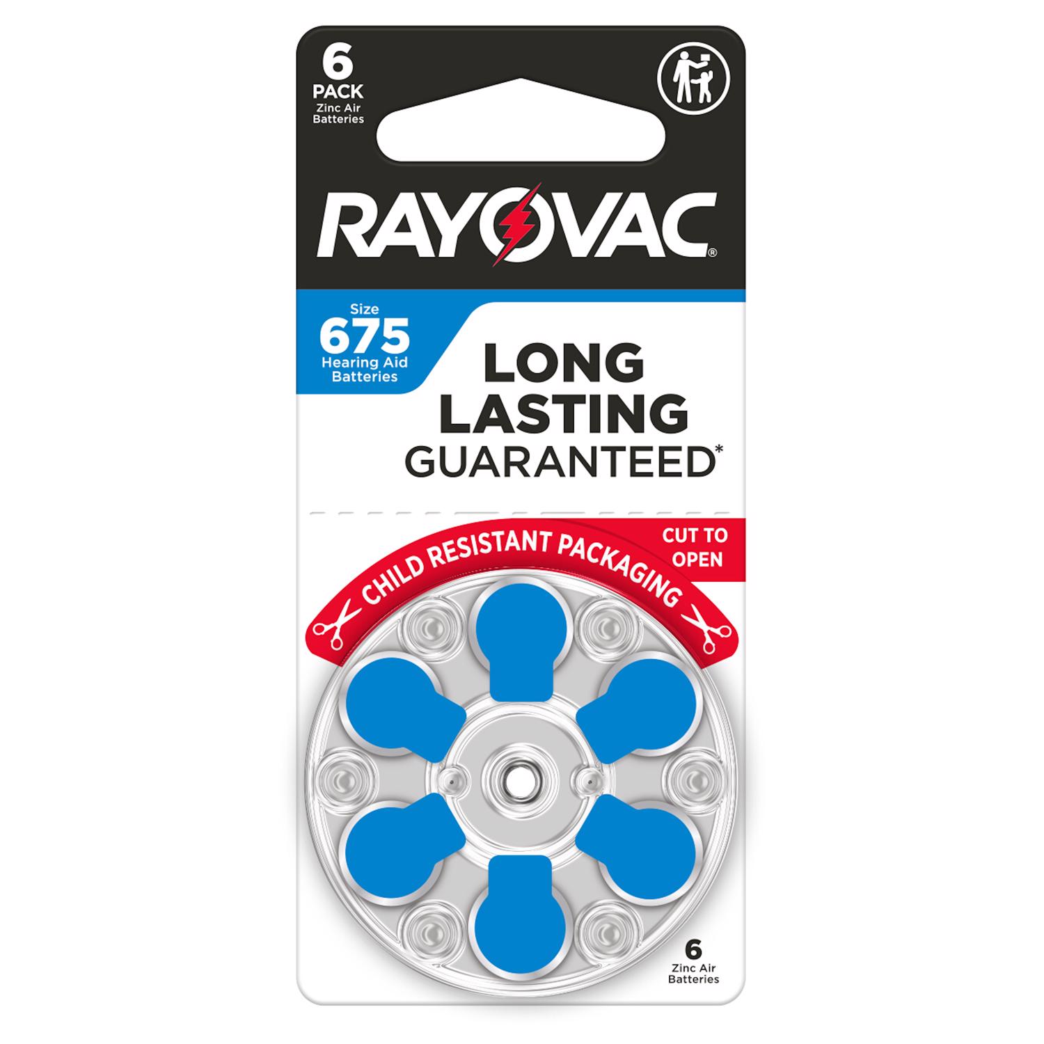 Rayovac Zinc Air 675 1.45 V Hearing Aid Battery 6 pk #675CR-6ROVUS