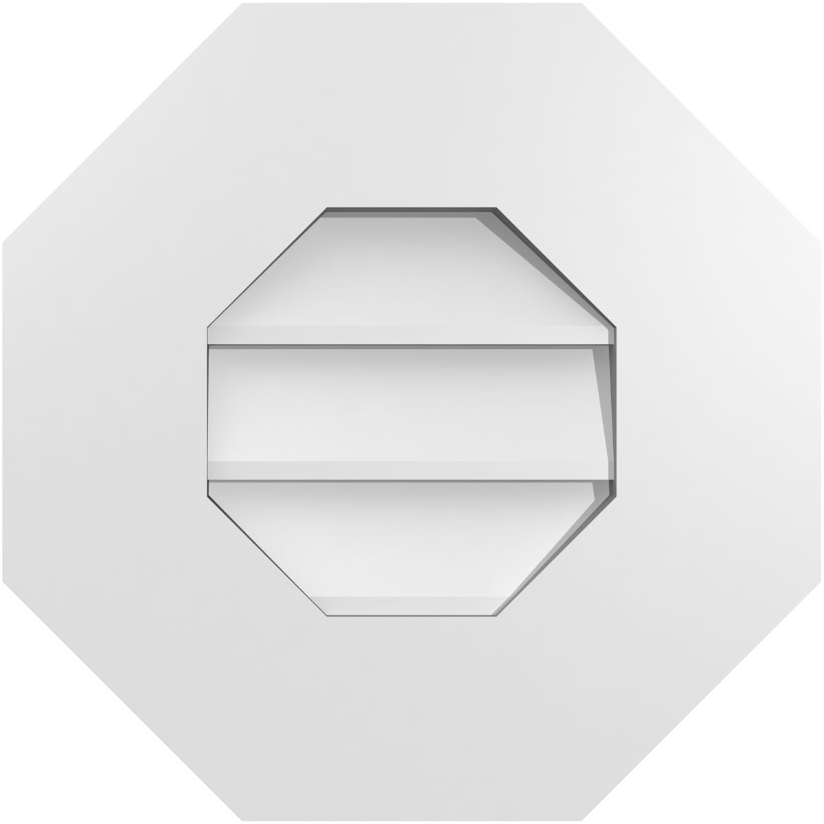 Ekena Millwork GVPOC14X1401SN 14-Inches x 14-Inches Off-white Octagon PVC Gable Louver Vent