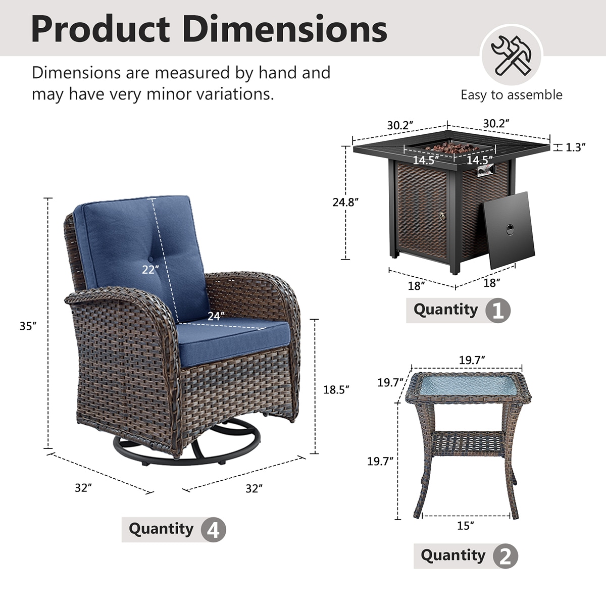 Rilyson FS085X2001-1 Patio-Conversation-Sets - View #4