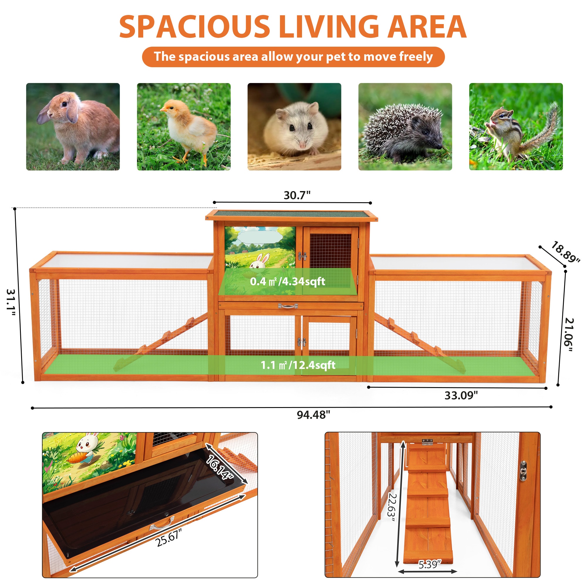 Coziwow CW12E0596-L02 Chicken-Coops-Rabbit-Hutches - View #4