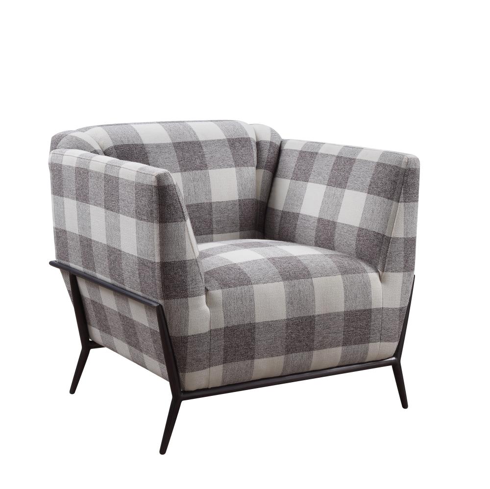 ACME FURNITURE 59725 Niamey II Modern Pattern Fabric and Metal Accent Chair