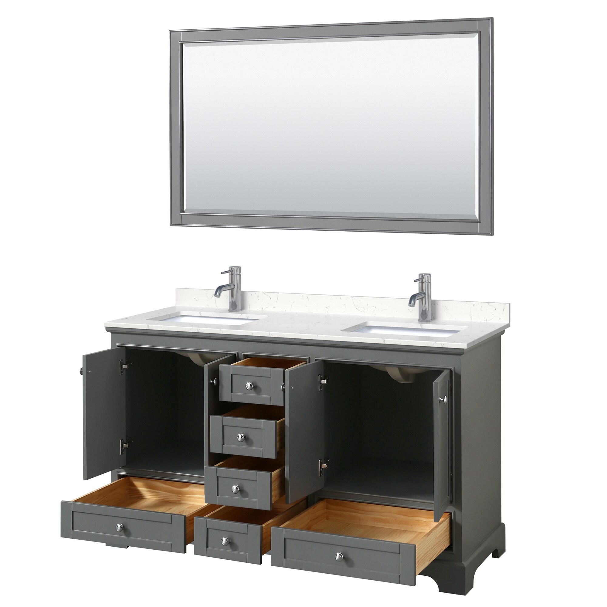 Wyndham Collection WCS202060DKGC2UNSM58 Bath-Vanity-Combo - View #2