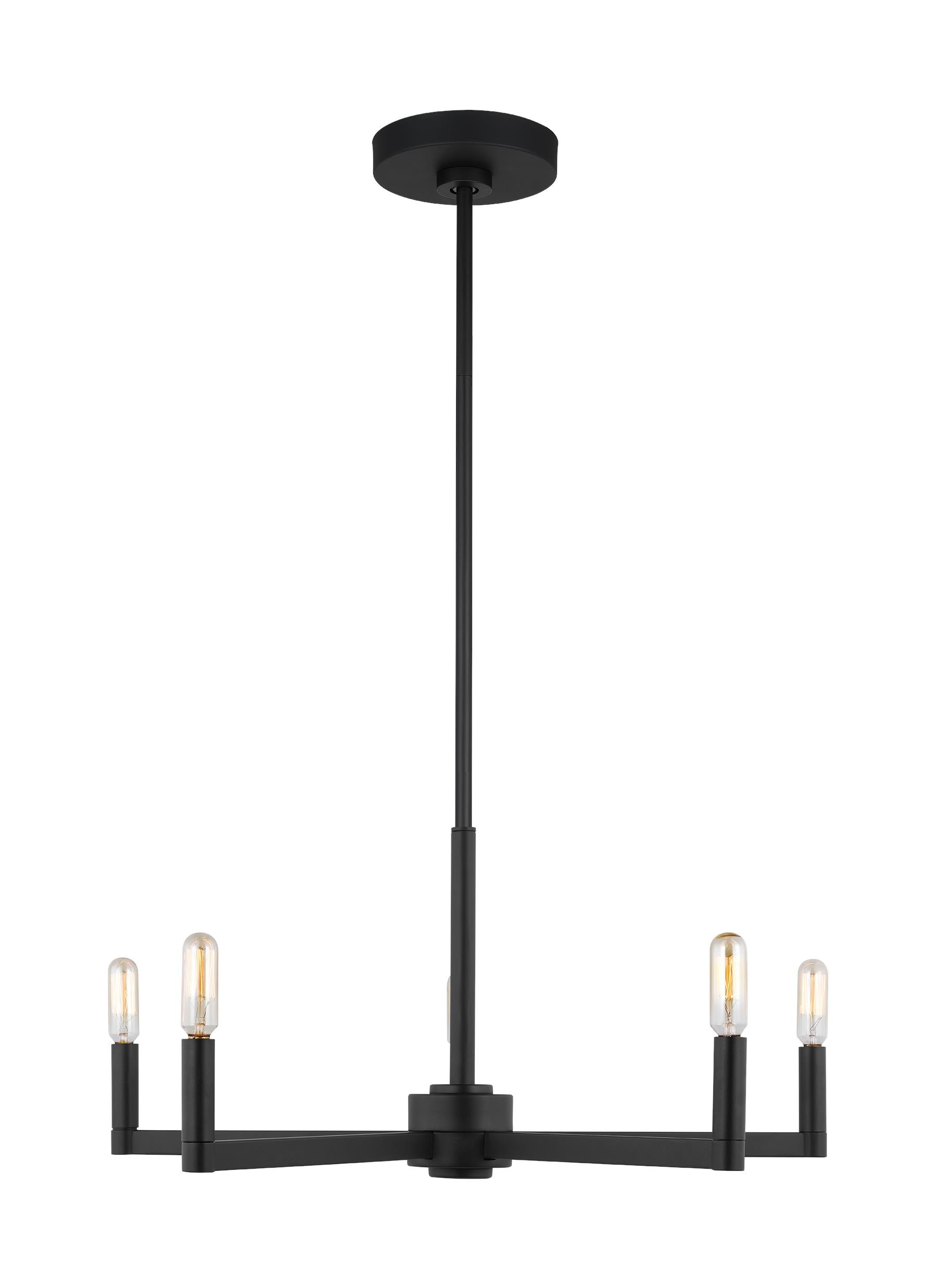 Generation Lighting 3164205-112 Fullton 5 -Light Black Modern/contemporary For Use in Dining Rooms, Foyers, Kitchens, Living Rooms Chandelier
