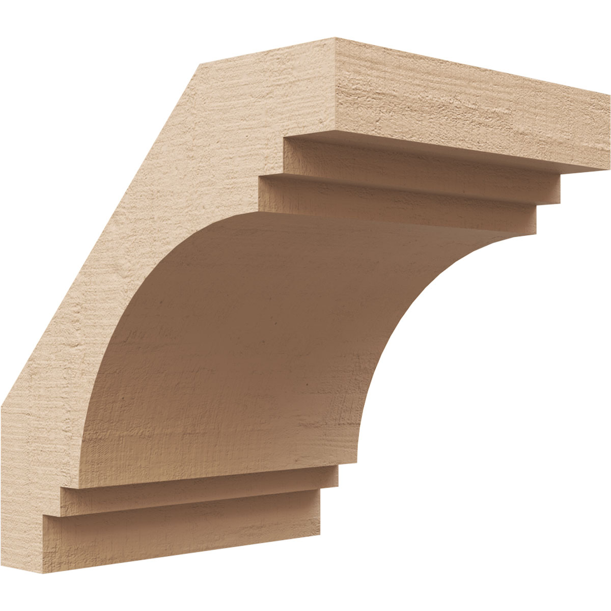 Ekena Millwork BRCUR05X06X06PECRCPR 5-in x 6-in x 6-in Primed Urethane Pescadero Rough Cedar TimberThane Knee Brace