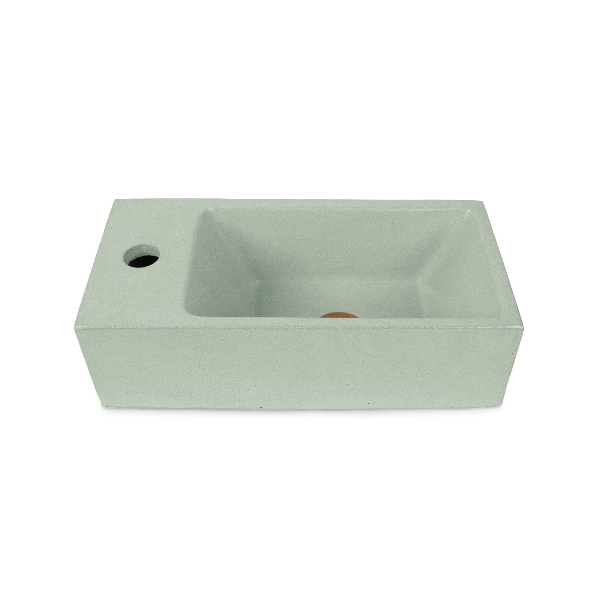 Concretti ATLANTAPISTACHIO1 Concrete 17.75-in Vessel Rectangular Modern Pistachio Bathroom Sink