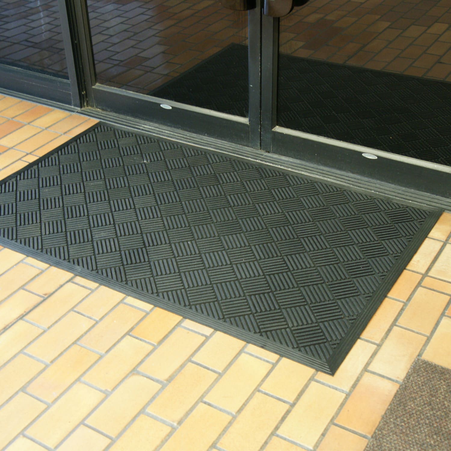 RS PRO Anti-Slip, Entrance Mat, Rubber Scraper, Indoor Use, Black