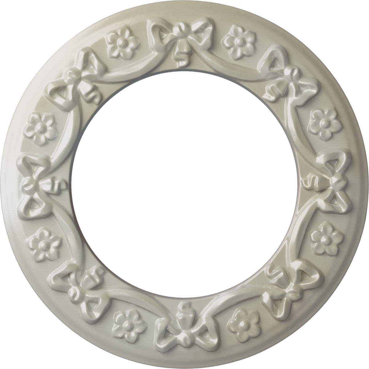Ekena Millwork CM12RIFBS Ribbon with Bow 12.25-in W x 12.25-in L Painted Flash Blue Polyurethane Split Ceiling Medallion