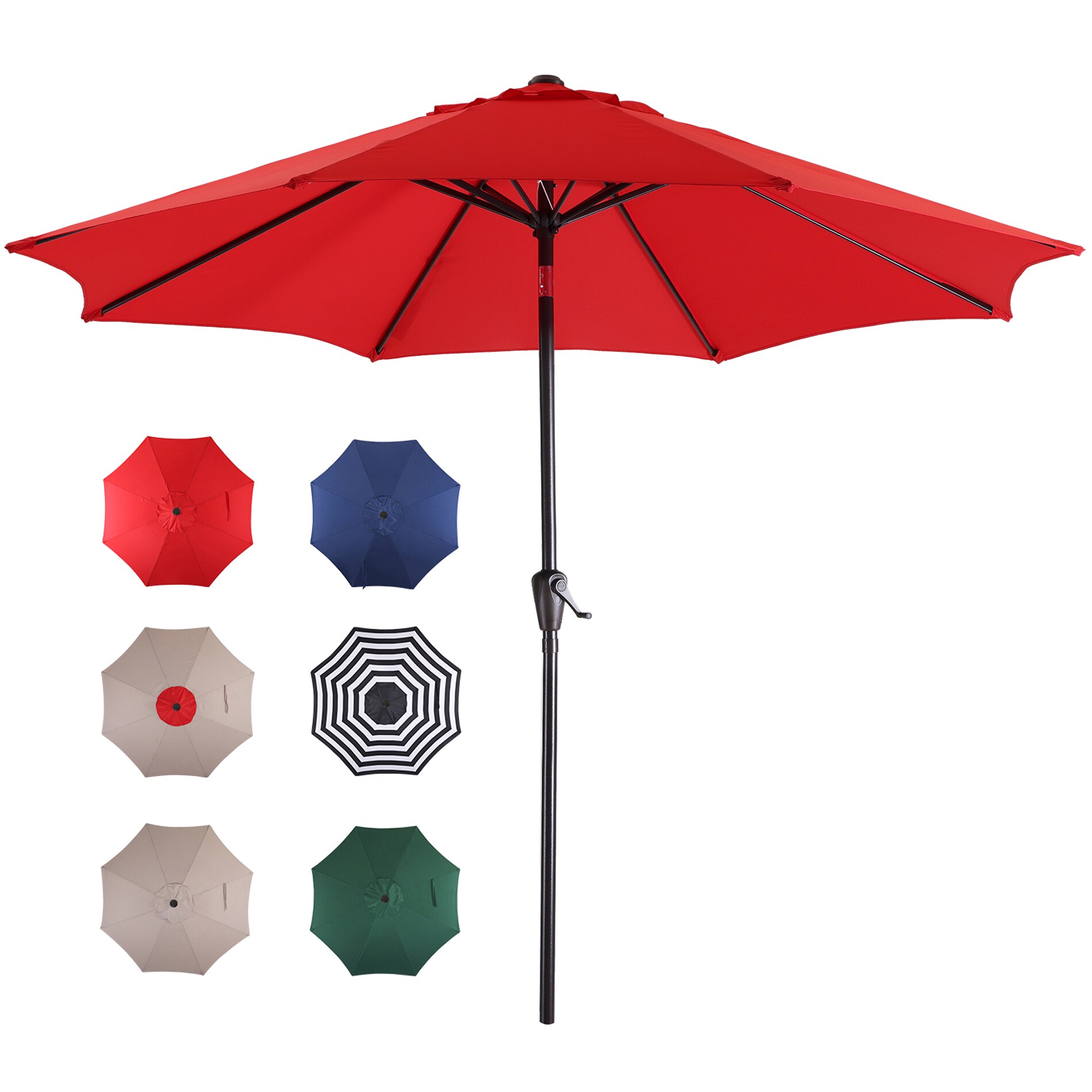 9 ft Patio Umbrella Outdoor Market Table Umbrella w/ Push Button Tilt Crank NEW. 