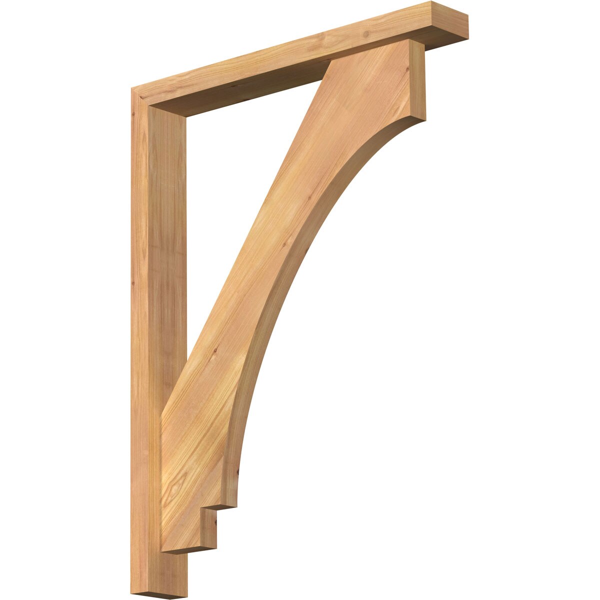 Ekena Millwork 1462725 Imperial Block Smooth Bracket with Offset Brace Western Red Cedar Wood Standard Bracket