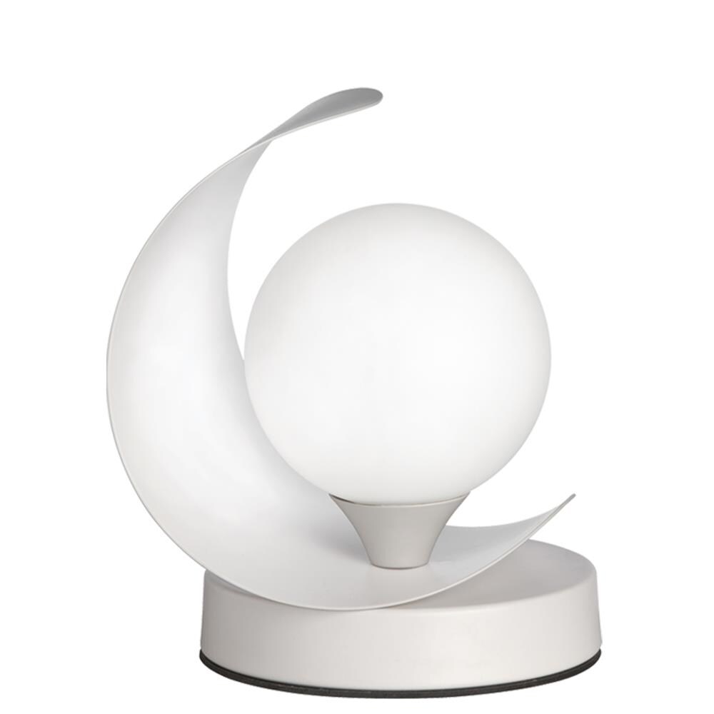 Dainolite CRT-61T-MW Crescent 7-in Matte White Uplight Table Lamp with Glass Shade
