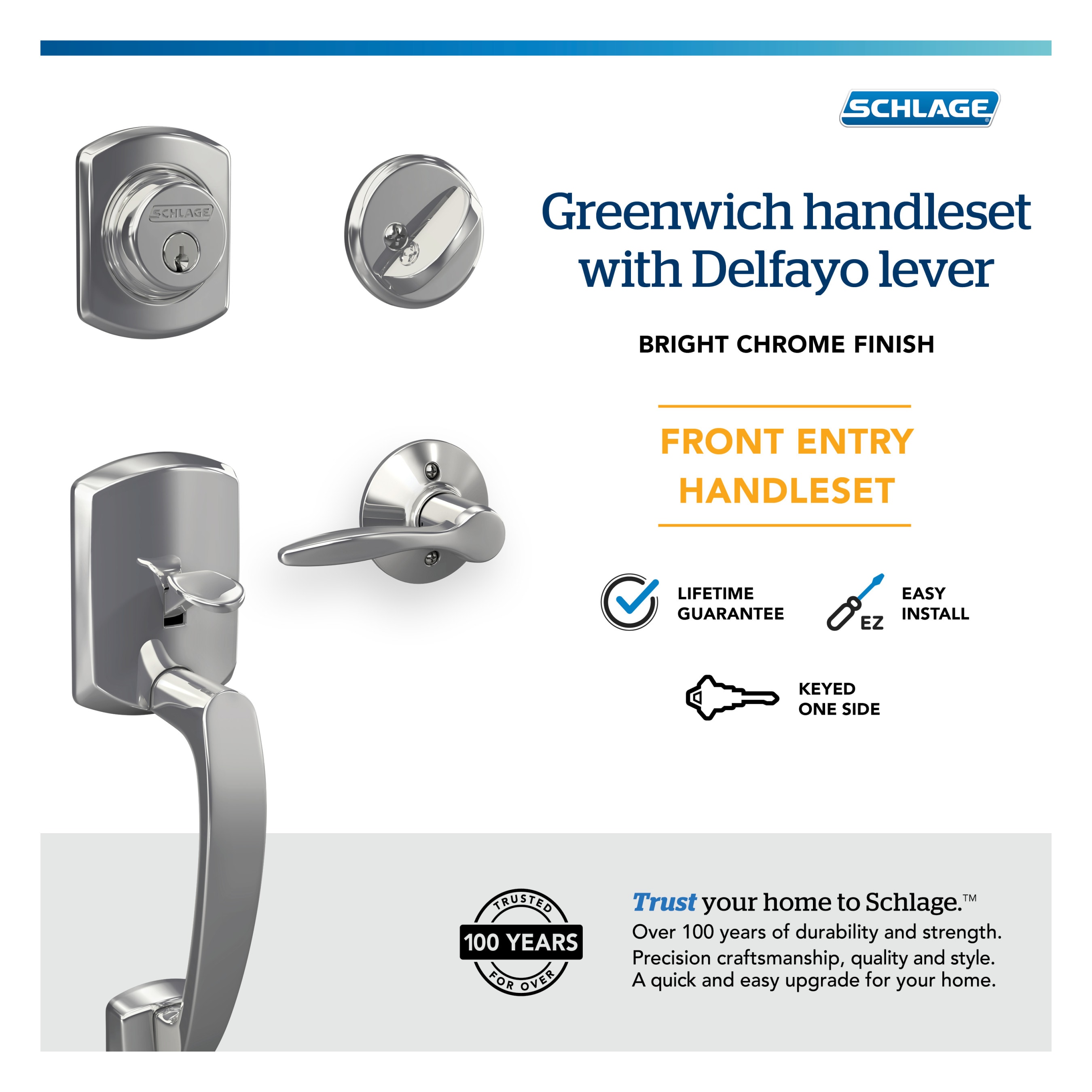 Schlage F60 GRW 625 DEL RH handlesets - View #7