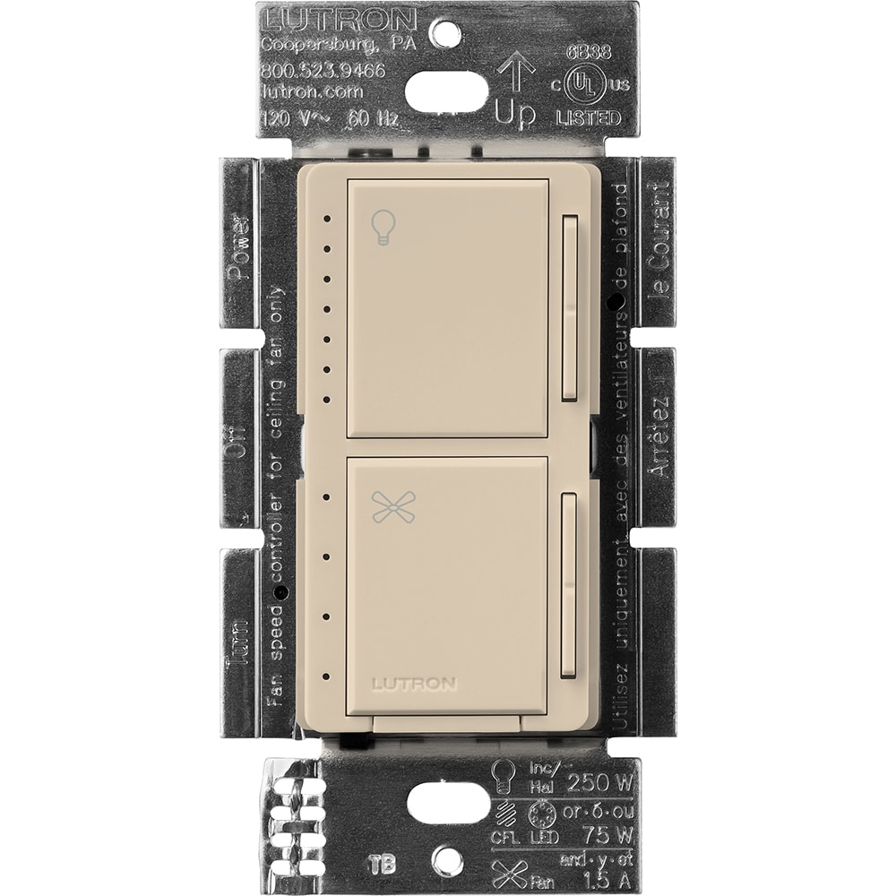 Lutron MACL-LFQ-TP Maestro Fan and Light Control 1.5 -Amp 4-speed Touch Fan Control Taupe