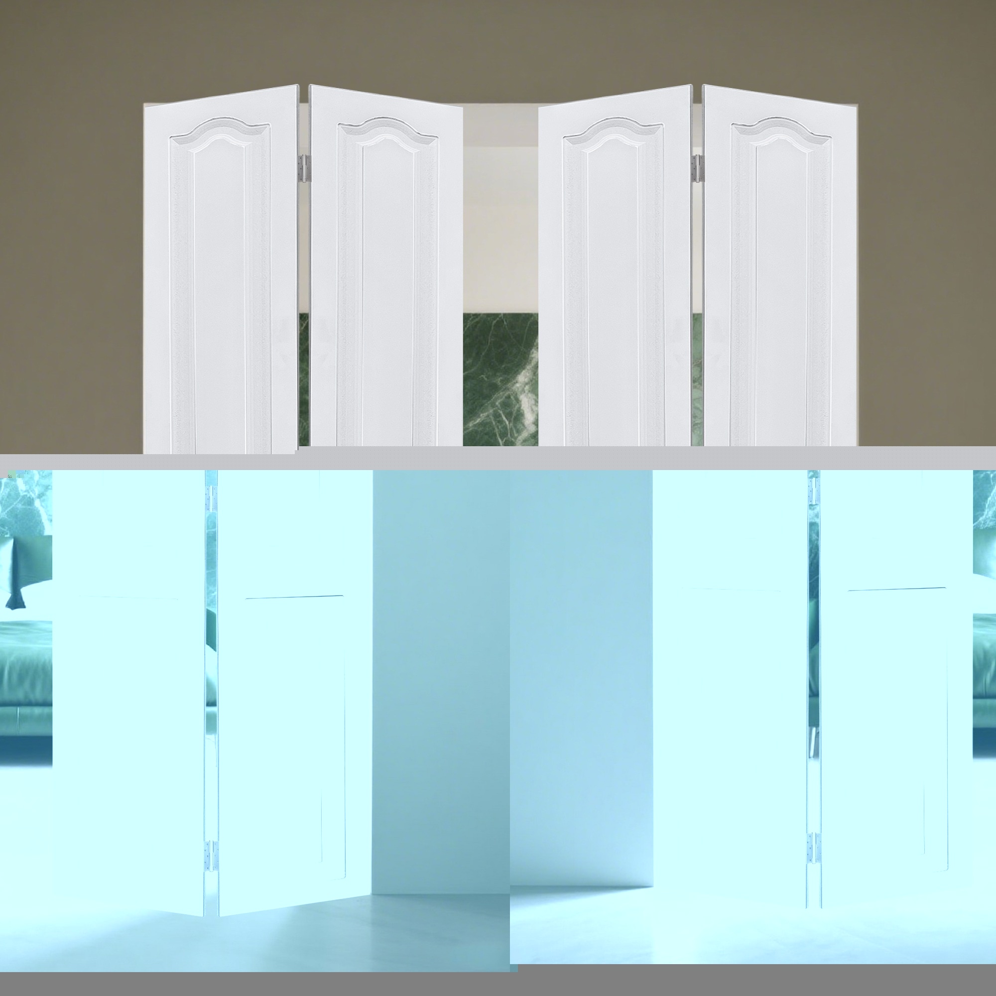 Dexmalle T3910P382429 72 in x 80 in Solid Core White Finished Vinyl bi-fold door With Hardware kit