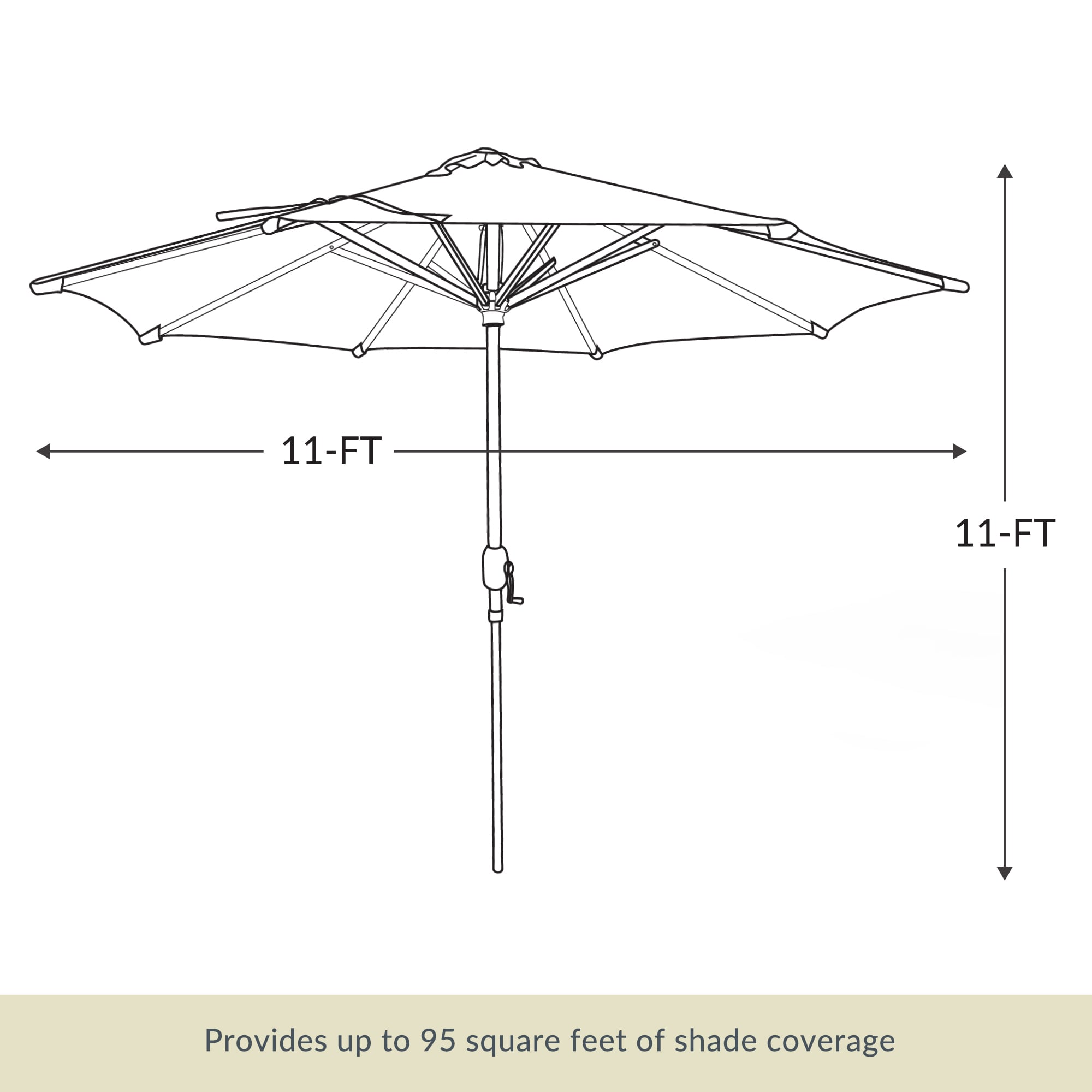 Island Umbrella 11-ft Aluminum Multiple Colors/Finishes Market Patio ...