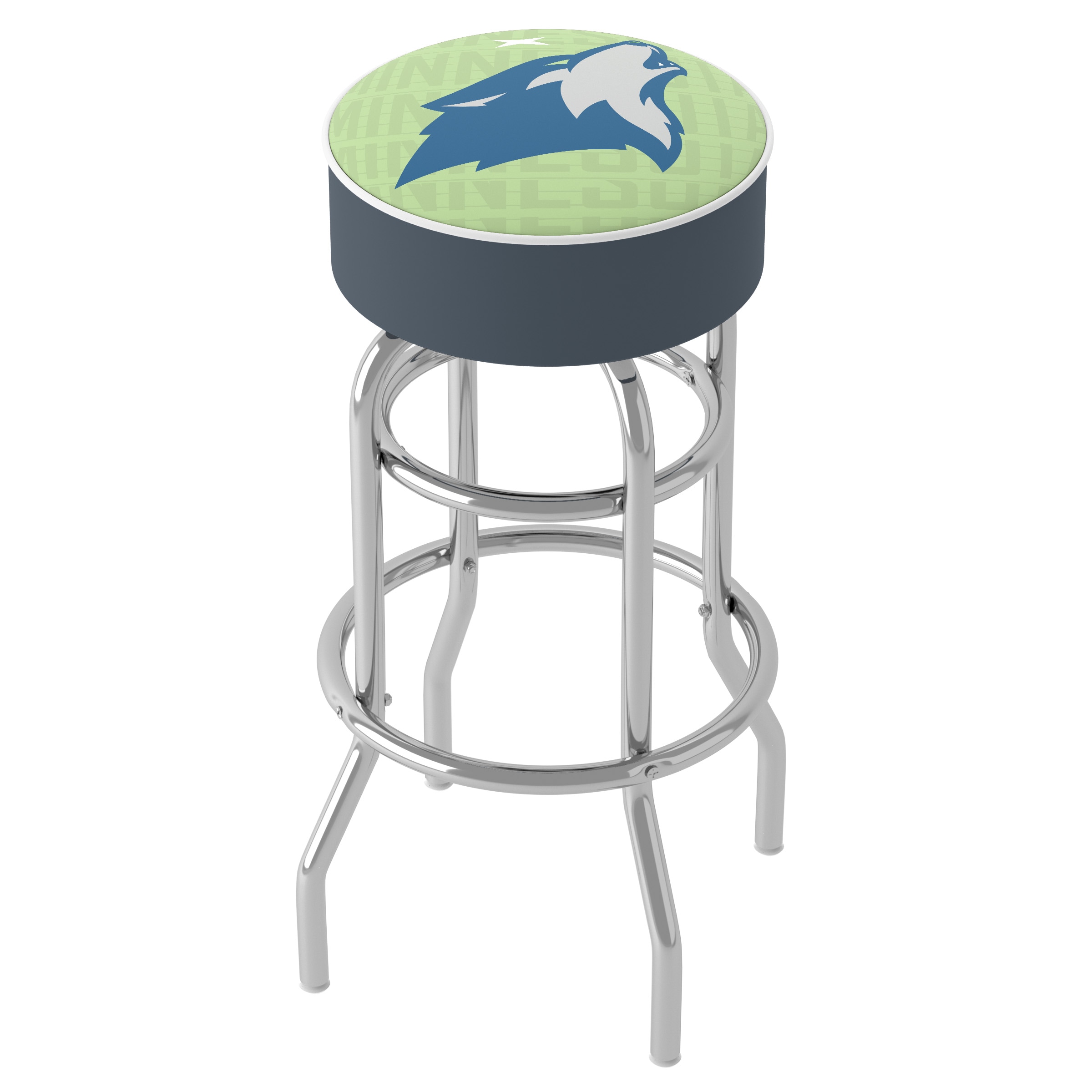 Trademark Gameroom NBA1000-MT3-TWN Minnesota Timberwolves 31-in H Bar height (28-in to 33-in) Round Seat Upholstered Swivel Metal Bar Stool