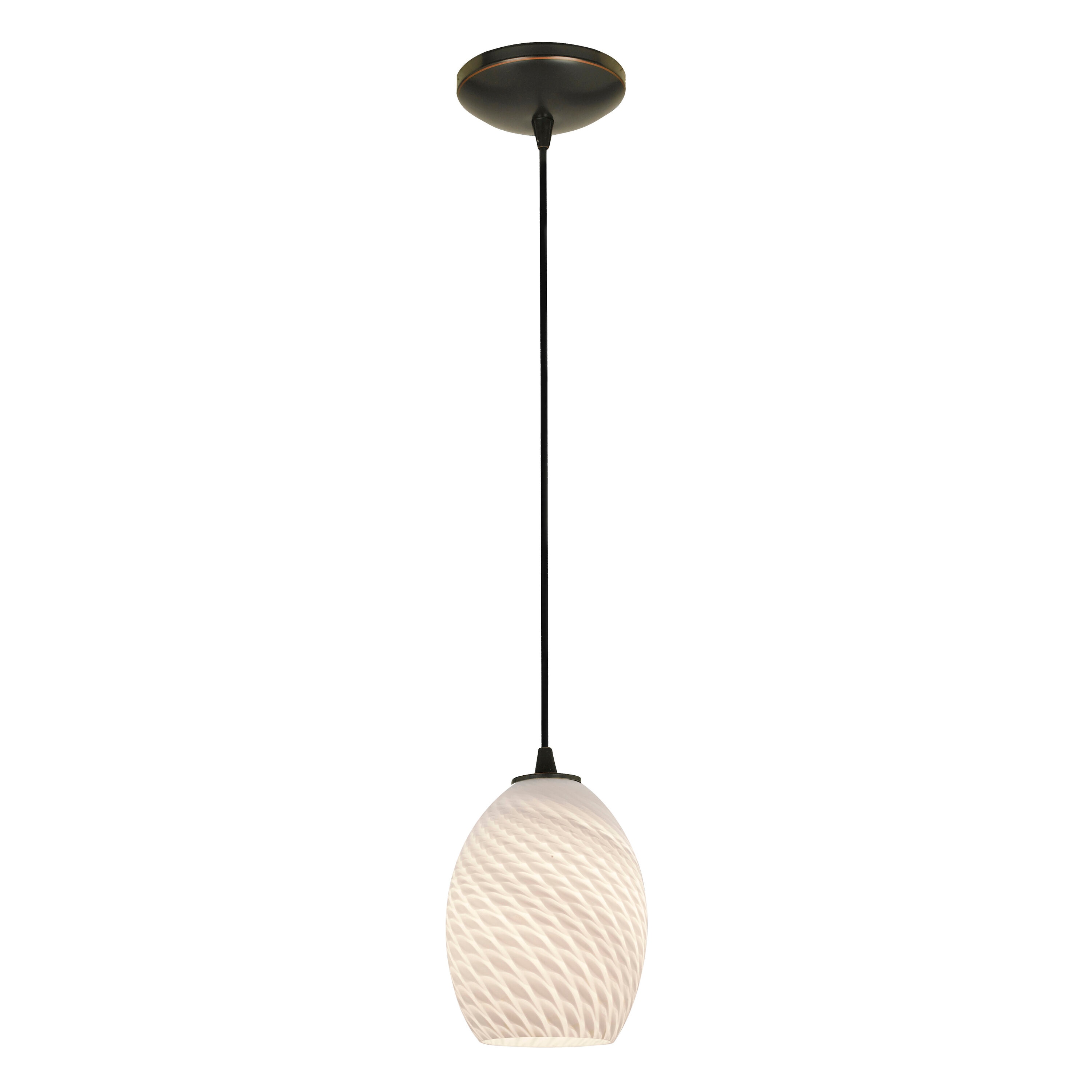 Access Lighting 28023-1C-ORB/WHTFB Brandy FireBird Oil Rubbed Bronze Modern/contemporary Geometric Mini Hanging Pendant light