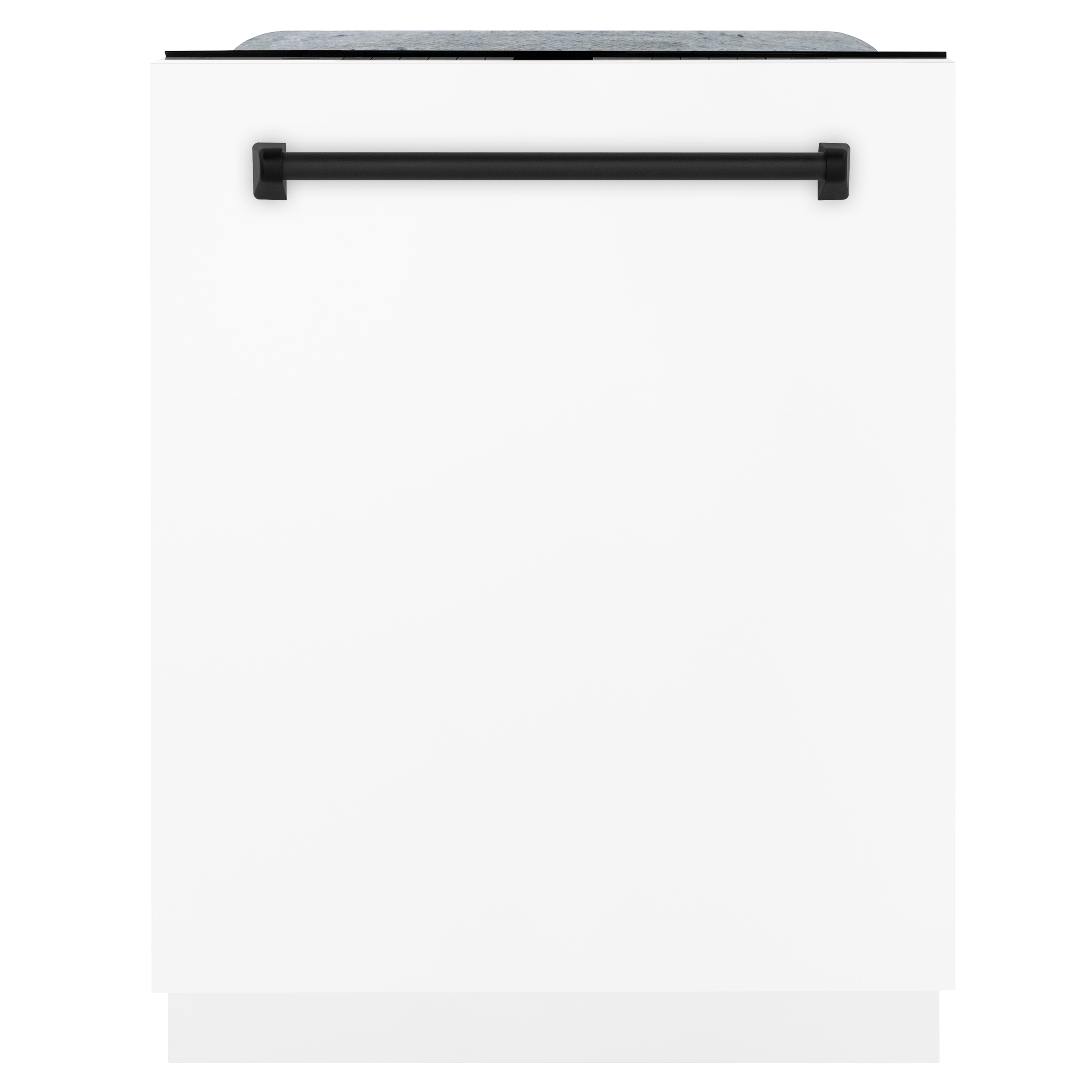 ZLINE KITCHEN & BATH DWMTZ-WM-24-MB Autograph Edition 24-in Top Control Built-in Dishwasher With Third Rack ( Stainless Steel Tub with White Matte Panel and Matte Black Handle ) ENERGY STAR, 45-Decibel Very Quiet Sound Level