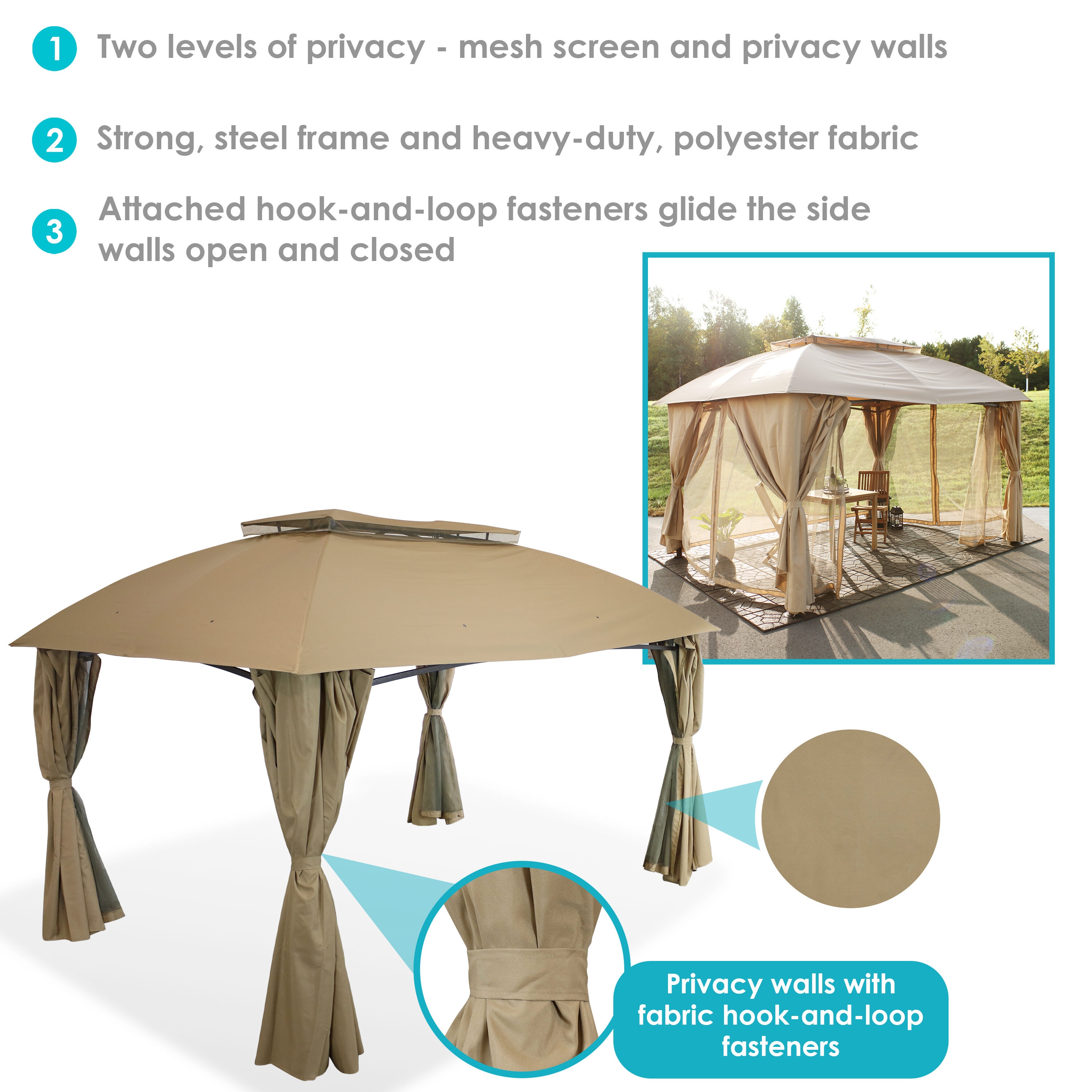 Sunnydaze Decor CRE-168 Wood-Resin-Gazebos - View #6