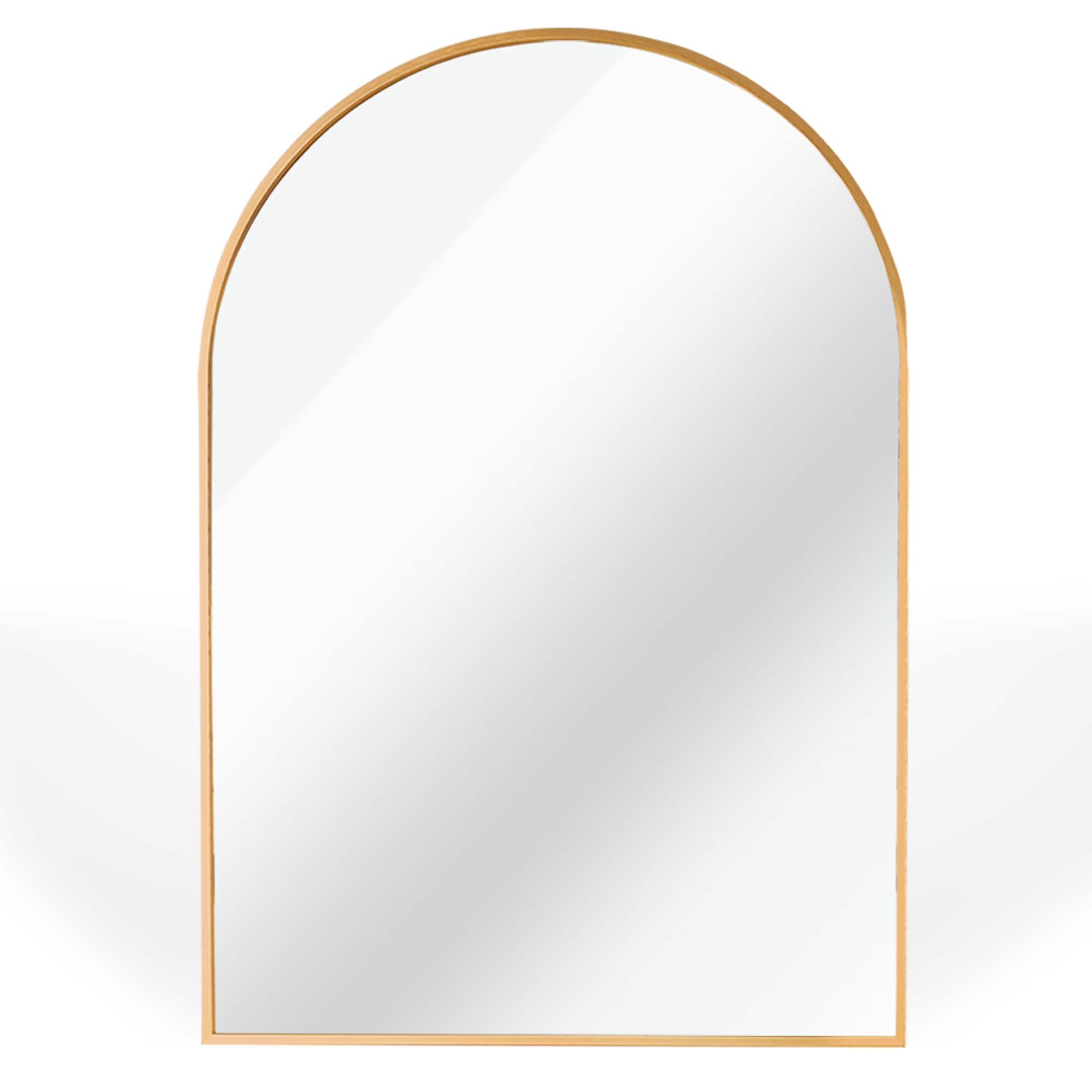 Bybafun YD8700033 24-in W x 36-in H Arch Gold Framed Wall Mirror