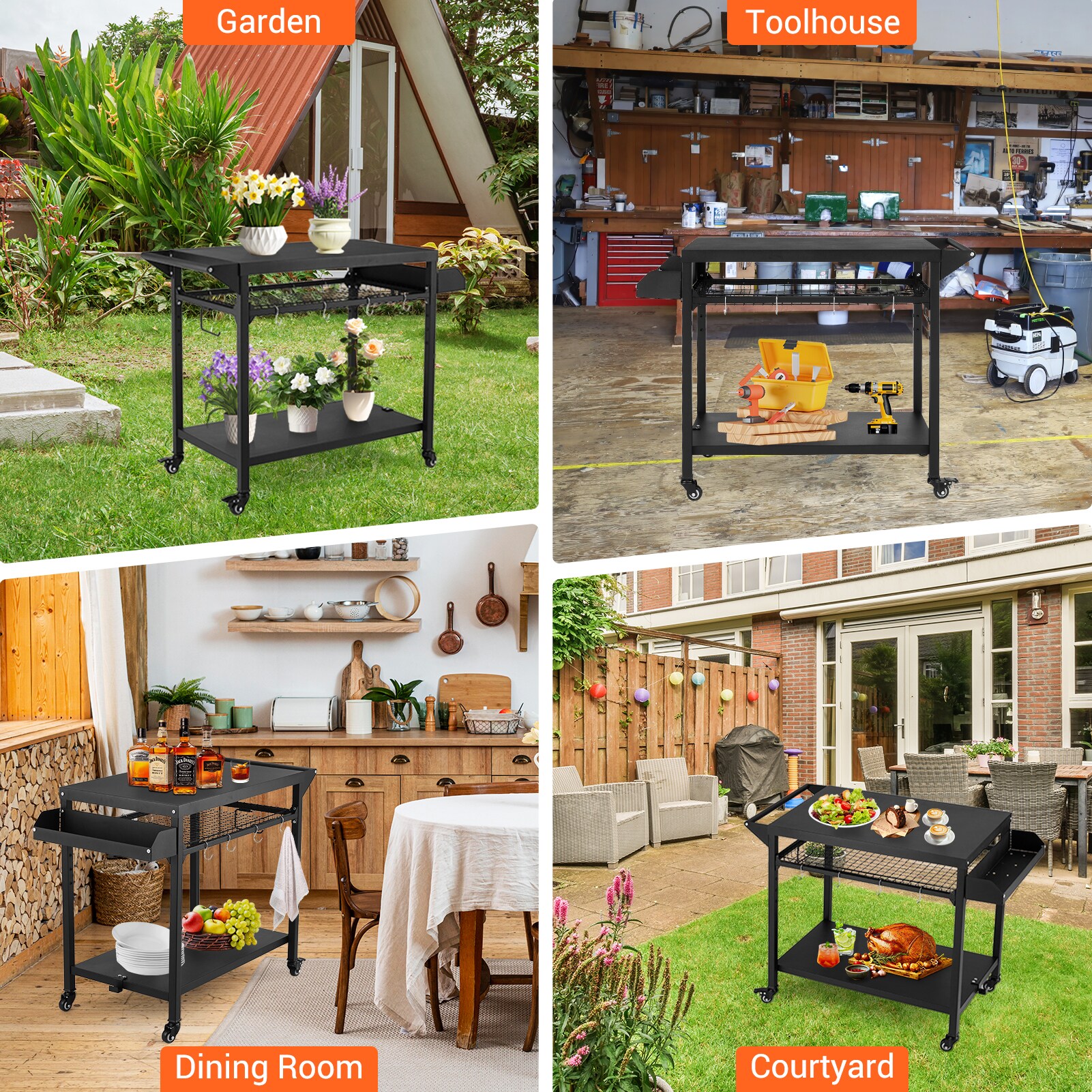 GarveeLife C3H-WF3K4YSUQLA Grill-Carts-Grill-Stands - View #4