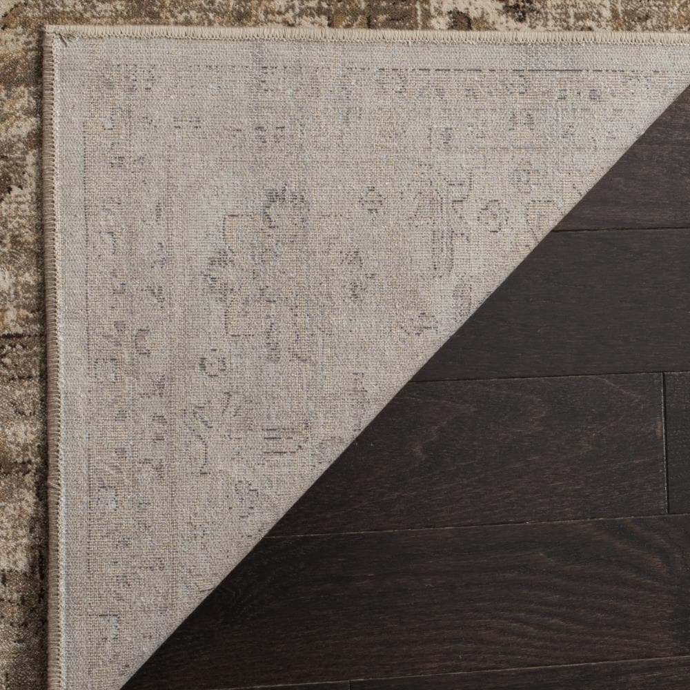 Vintage Light Brown Rectangular Viscose Area Rug