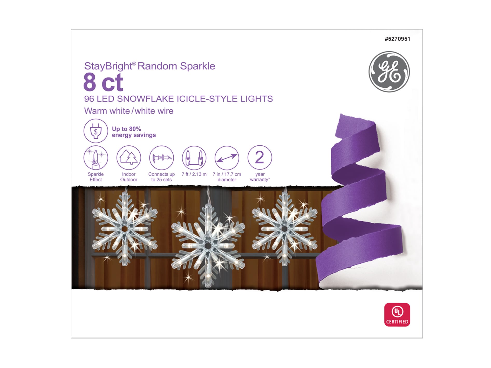 Ge snowflake icicle deals lights