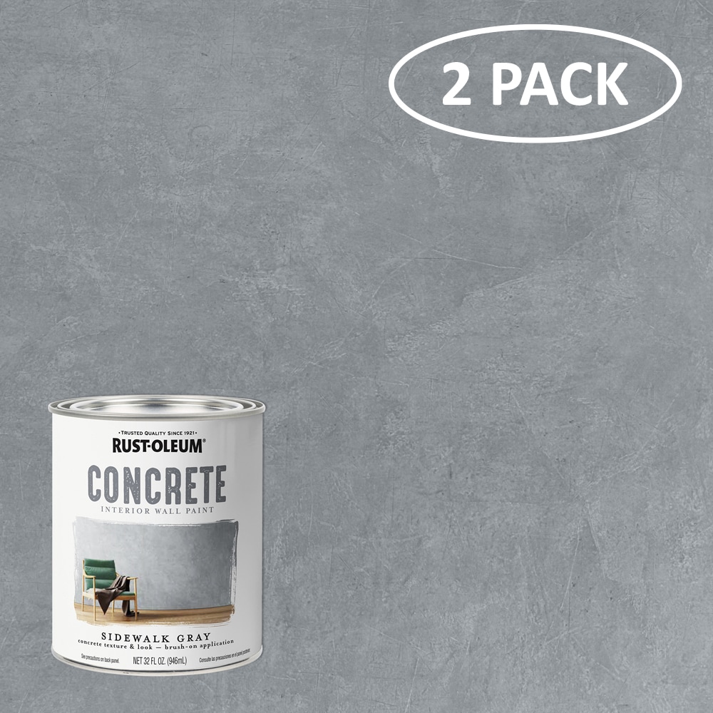 Rust-Oleum 379908SOS Specialty Water-based Pre-tinted Low Odor Sidewalk Gray Paint (1-quart) 2-Pack