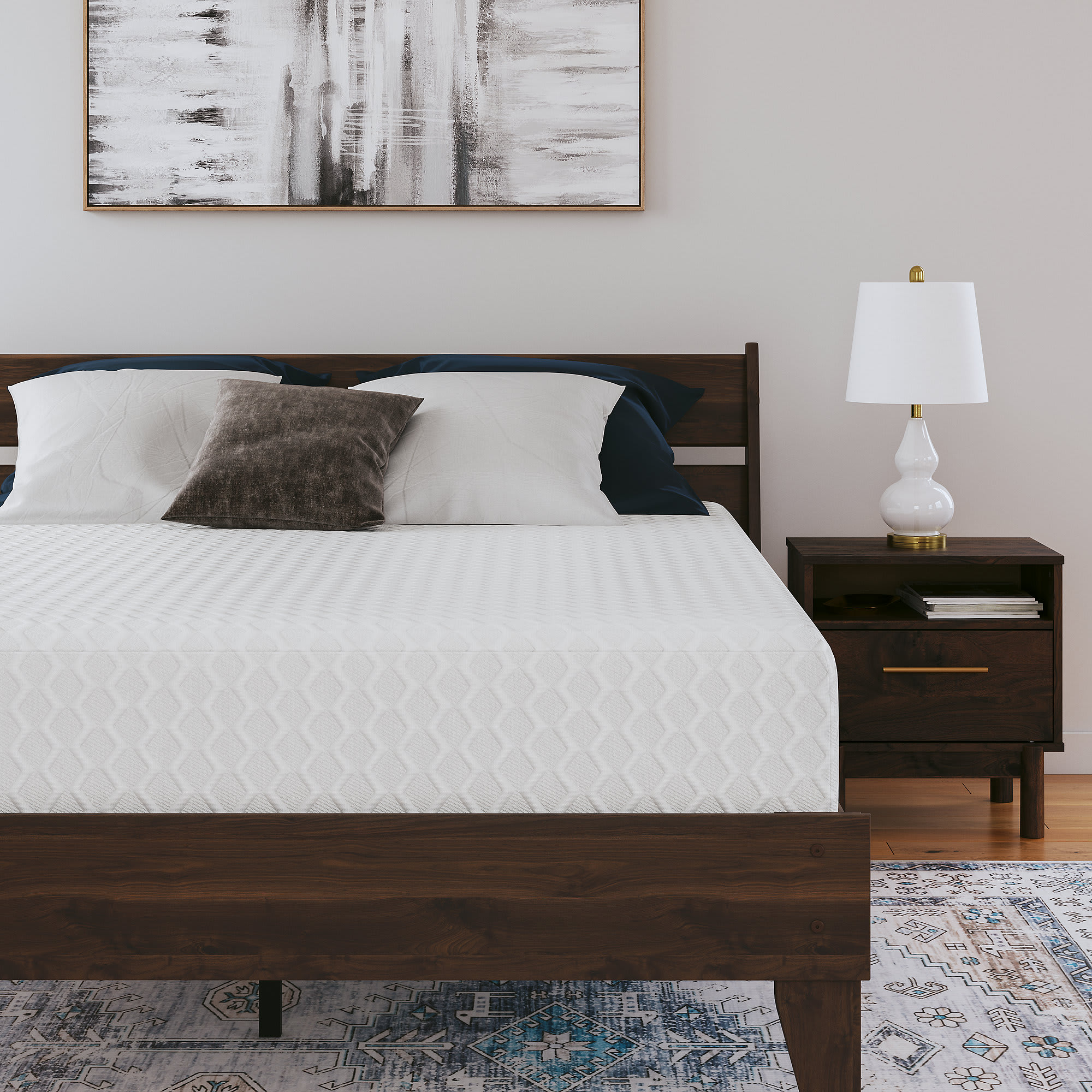 Signature Design by Ashley M69941 Chime 10 Inch King Memory Foam Mattress Firm Support Premium Stretch Knit Cover
