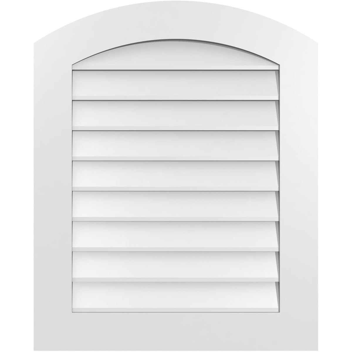 Ekena Millwork GVPAR26X3201SN 26-Inches x 32-Inches Off-white Round top PVC Gable Louver Vent
