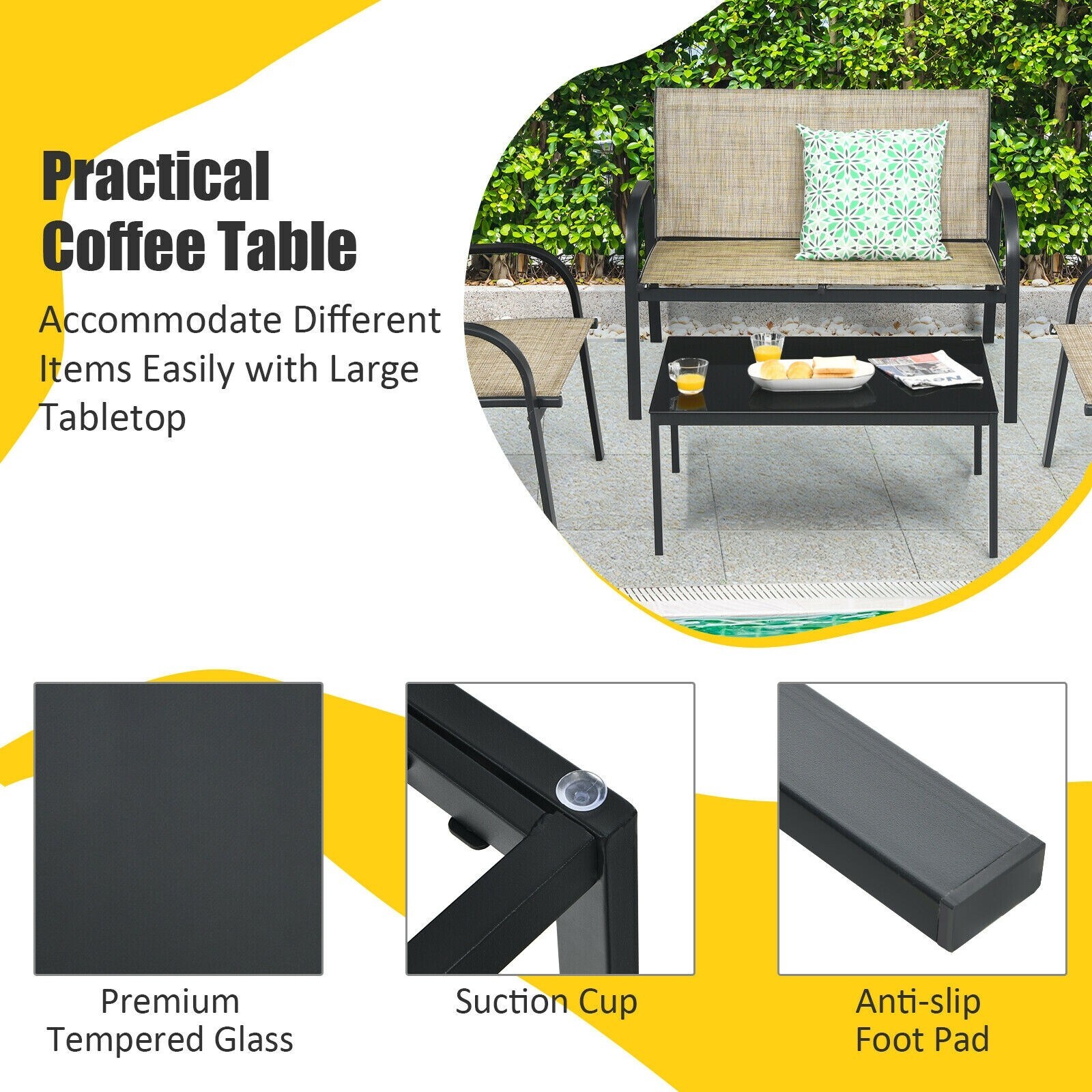 Forclover HBV-00BLK Patio-Conversation-Sets - View #7