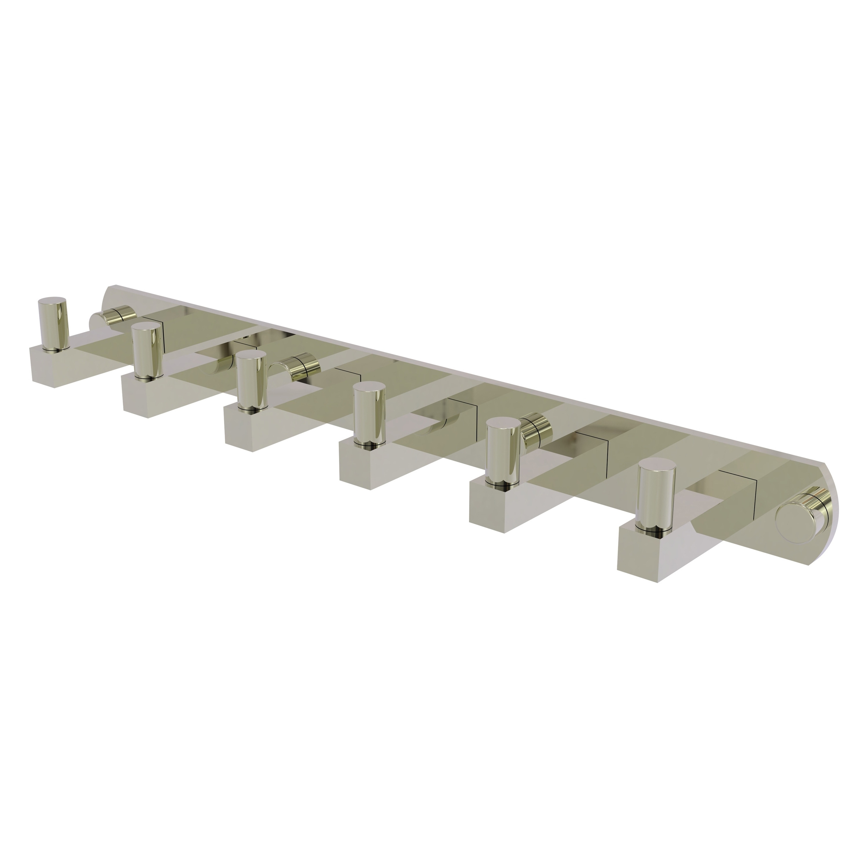 Allied Brass MT-20-6-PNI Montero Polished Nickel 6 -Hook Wall mount Towel Hook