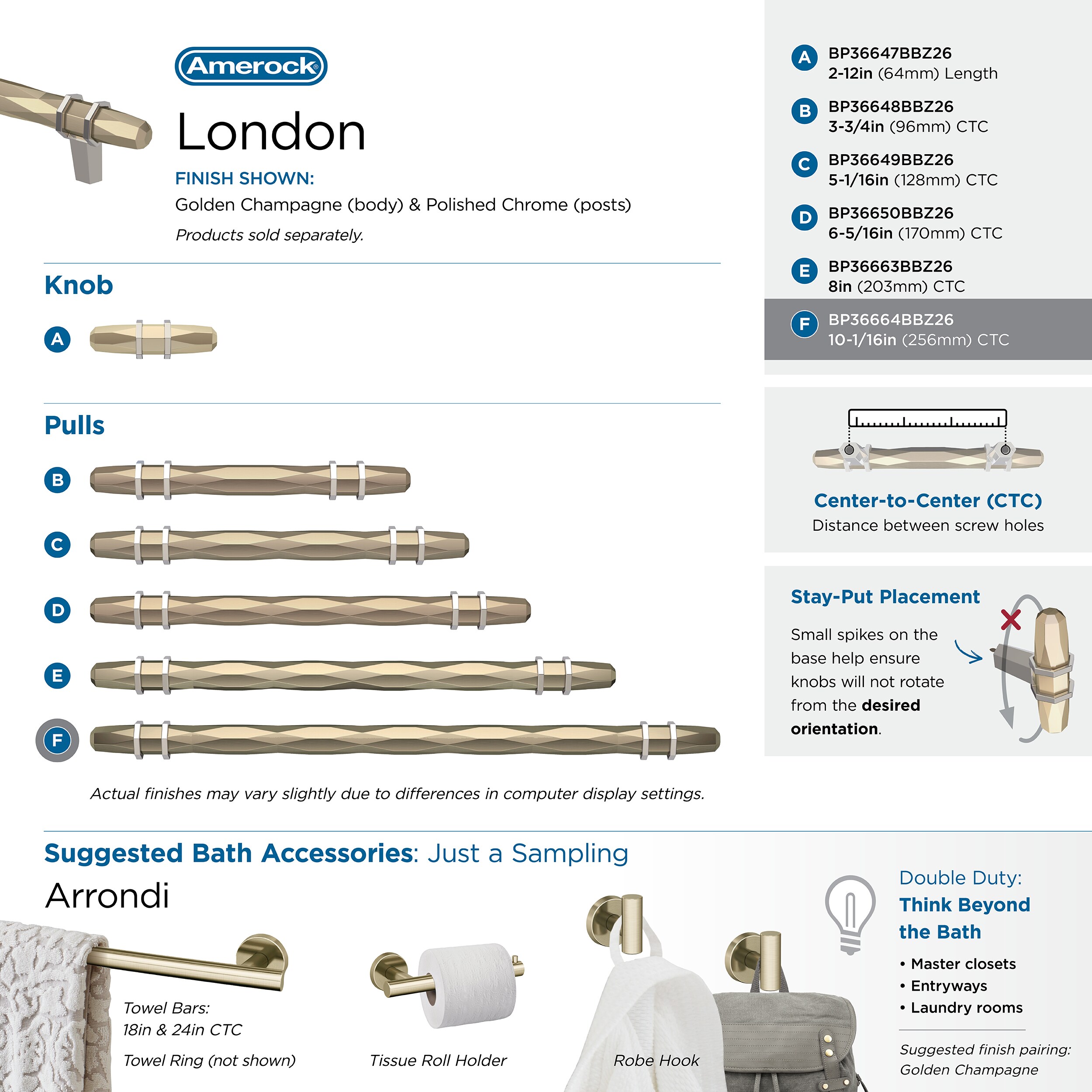 Amerock BP36664BBZ26 Cabinet-Pulls - View #10