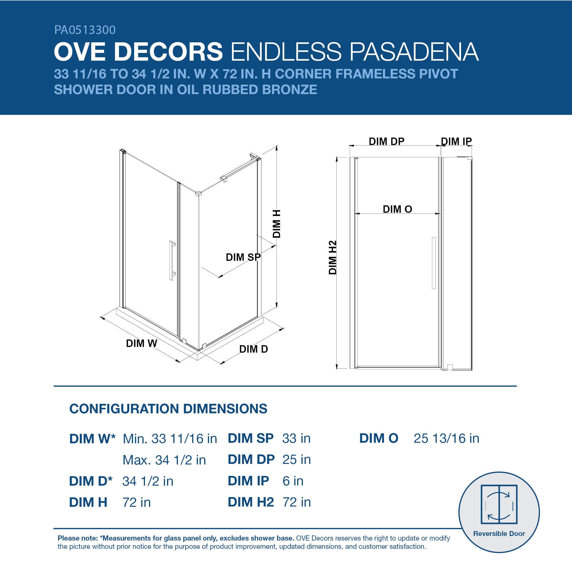 OVE Decors 828796059374 Shower-Doors - View #2