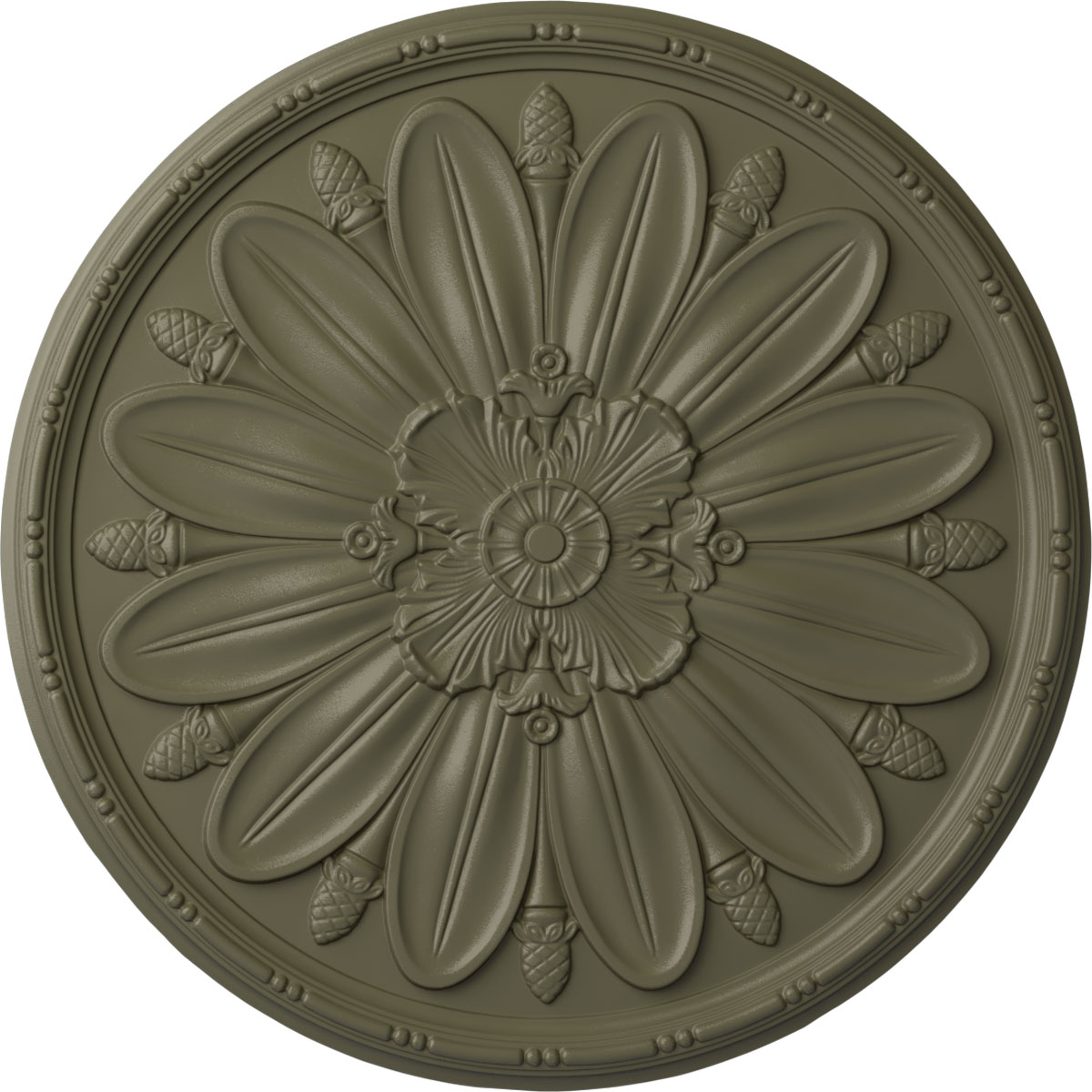 Ekena Millwork CM40DLSSF Delfina 40-in W x 40-in L Painted Spartan Stone Polyurethane Whole Ceiling Medallion