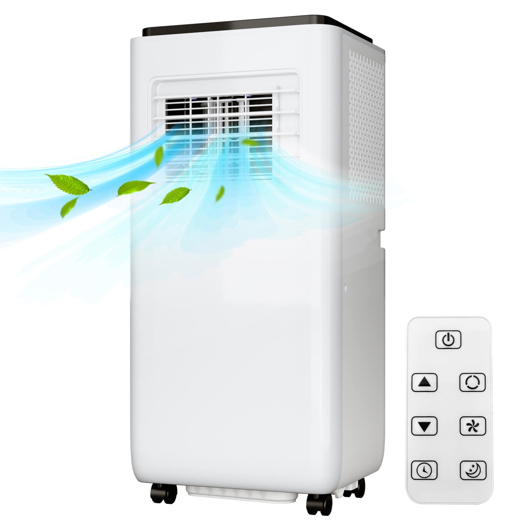 Qeetex LSHQQPHO-10GP3BBX 10000 BTU  Portable Air Conditioner for Rooms up to 450 sq  ft   3 in 1 Cooling  Dehumidification and Fan with Remote Control  Ultra Quiet 45dB  24 Hour Timer