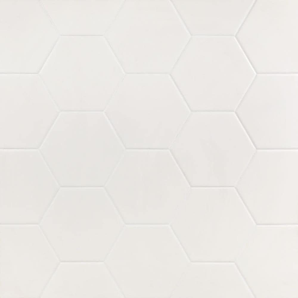 Artmore Tile EXT3RD101363 David White 6-in x 8-in Matte Ceramic Patterned Hexagon Standard Wall Tile ( 7.96-sq ft Carton )