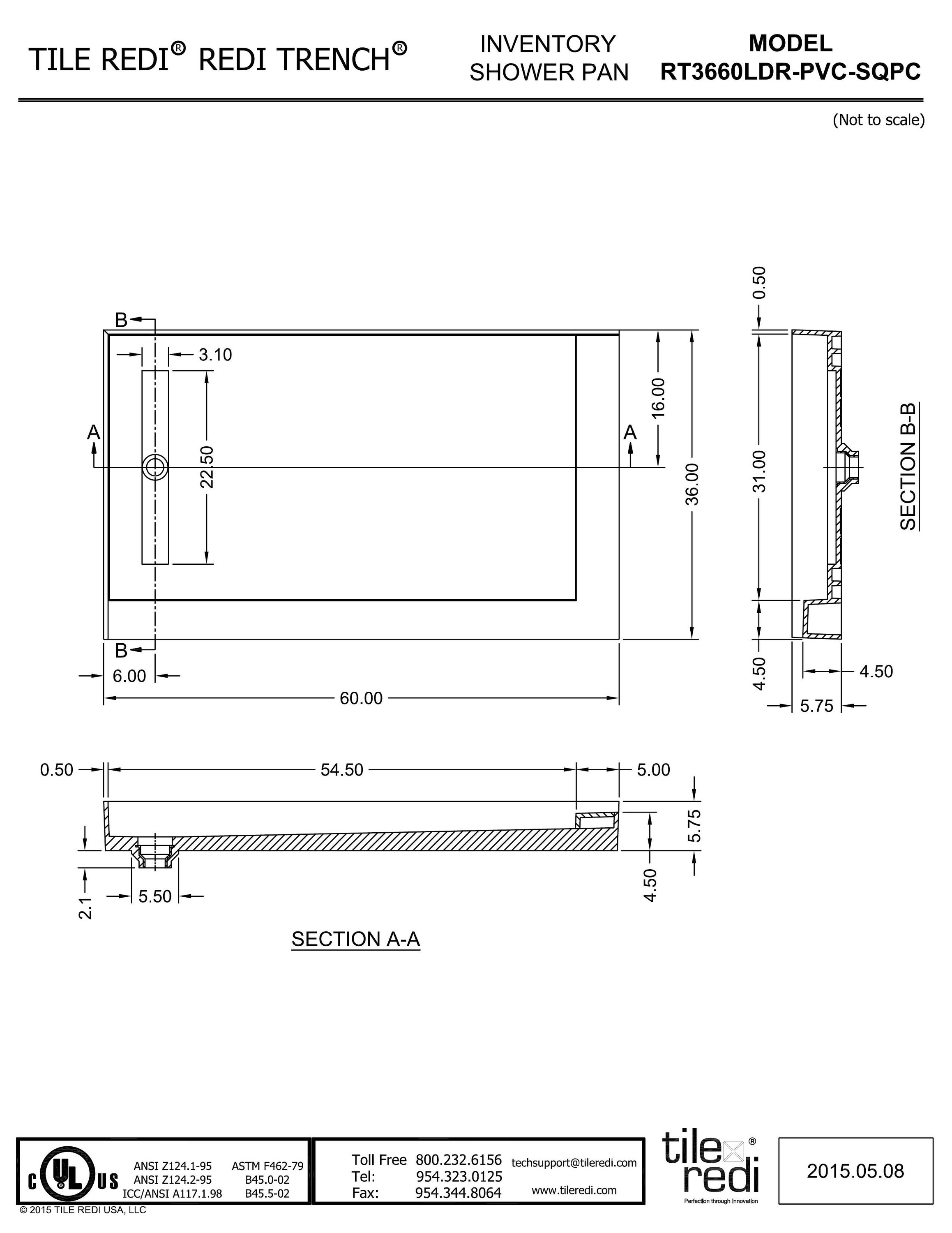 Tile Redi RT3660LDR-PVC-SQPC Shower-Floors - View #10
