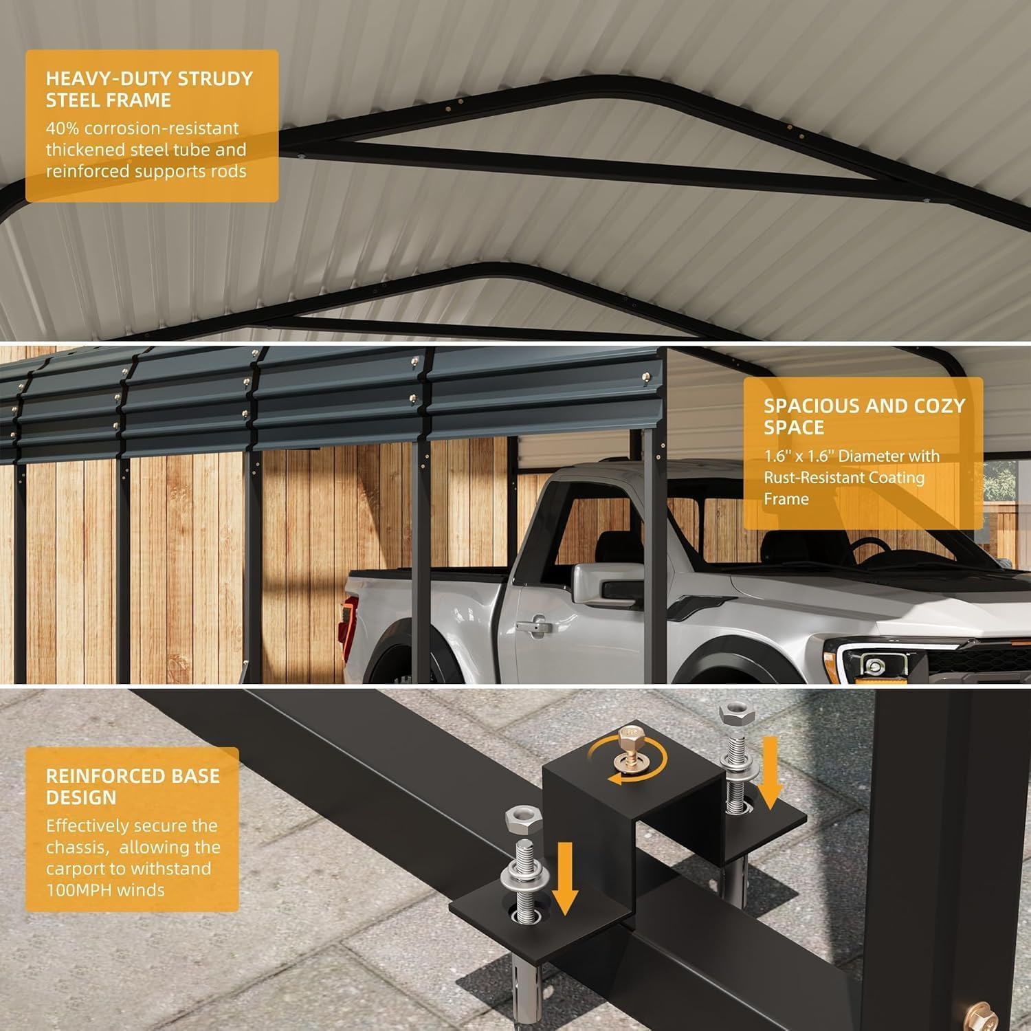 GAOMON CQC-YHI6SU-Y60J Carport-Covers - View #3