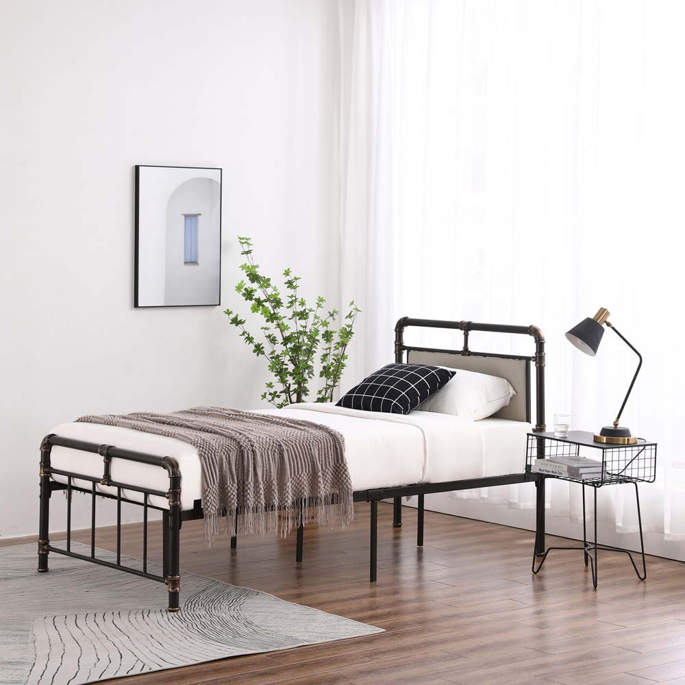 Winado Bed Frame Black Twin Metal Bed Frame At Lowes.com